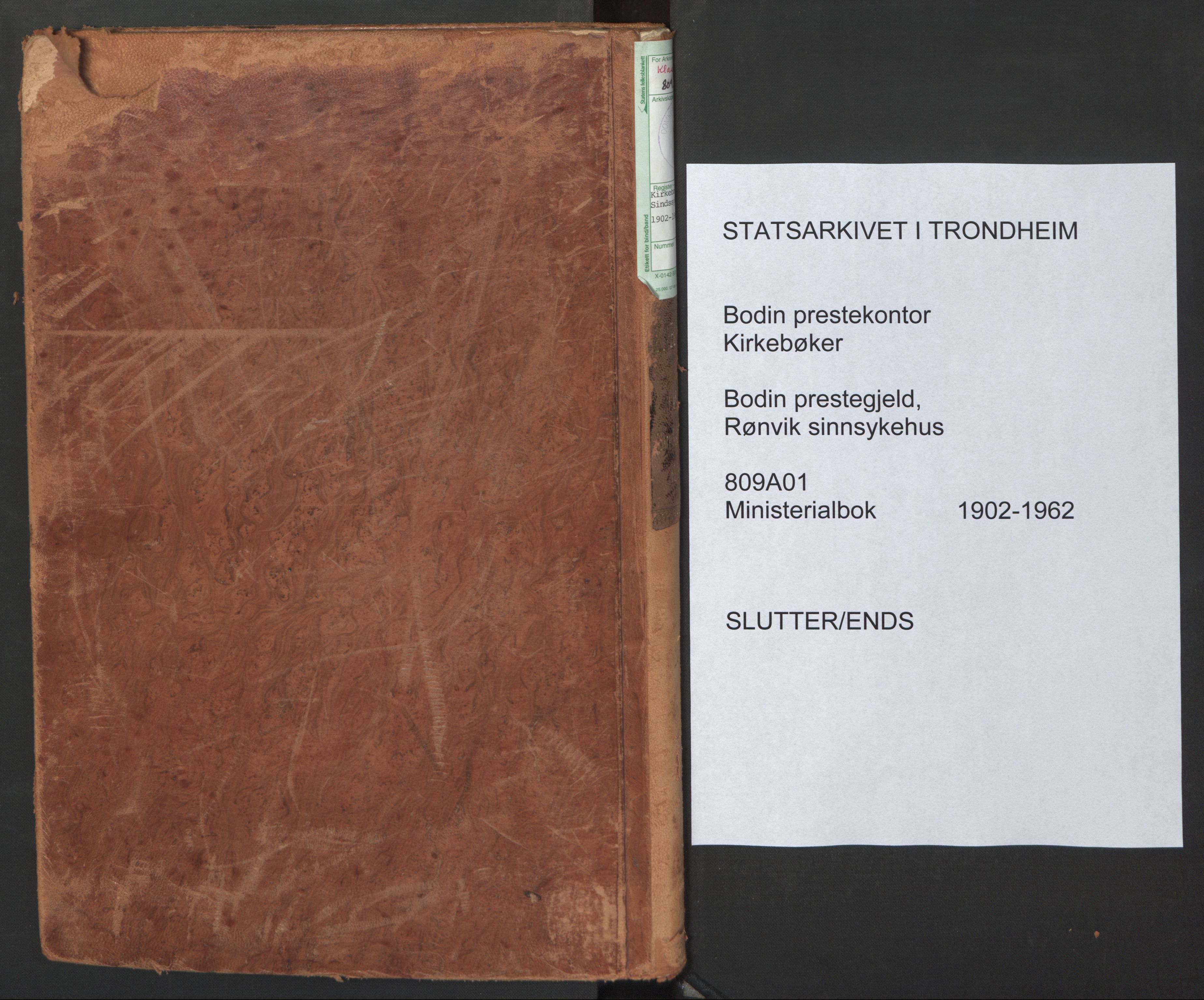 Ministerialprotokoller, klokkerbøker og fødselsregistre - Nordland, AV/SAT-A-1459/809/L0136: Ministerialbok nr. 809A01, 1902-1962