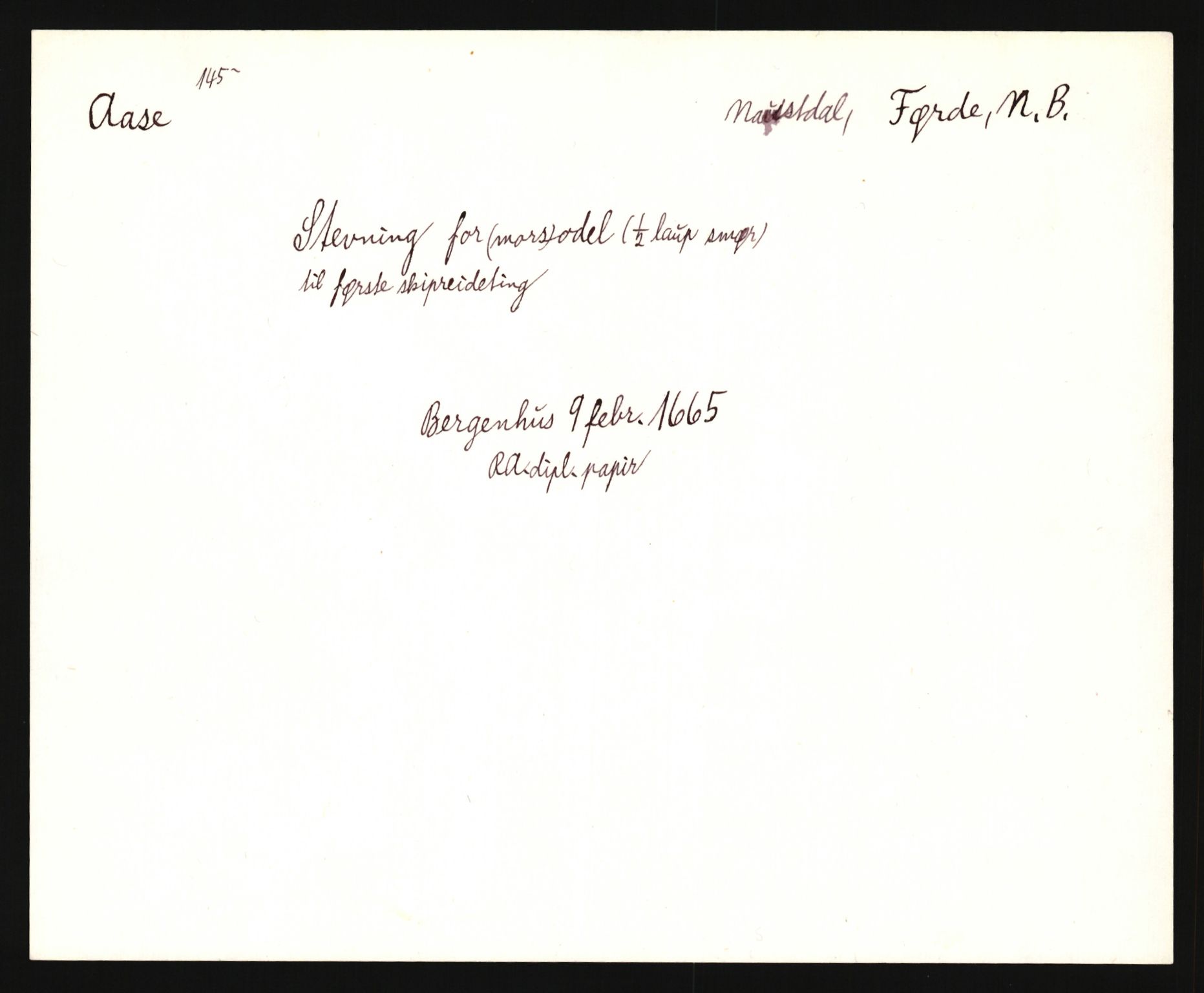 Riksarkivets diplomsamling, AV/RA-EA-5965/F35/F35e/L0030: Registreringssedler Sogn og Fjordane, 1400-1700, s. 403