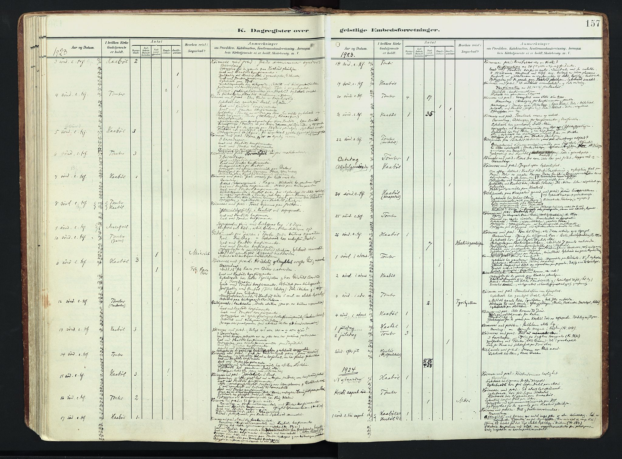 Hobøl prestekontor Kirkebøker, SAO/A-2002/F/Fa/L0006: Ministerialbok nr. I 6, 1905-1927, s. 157