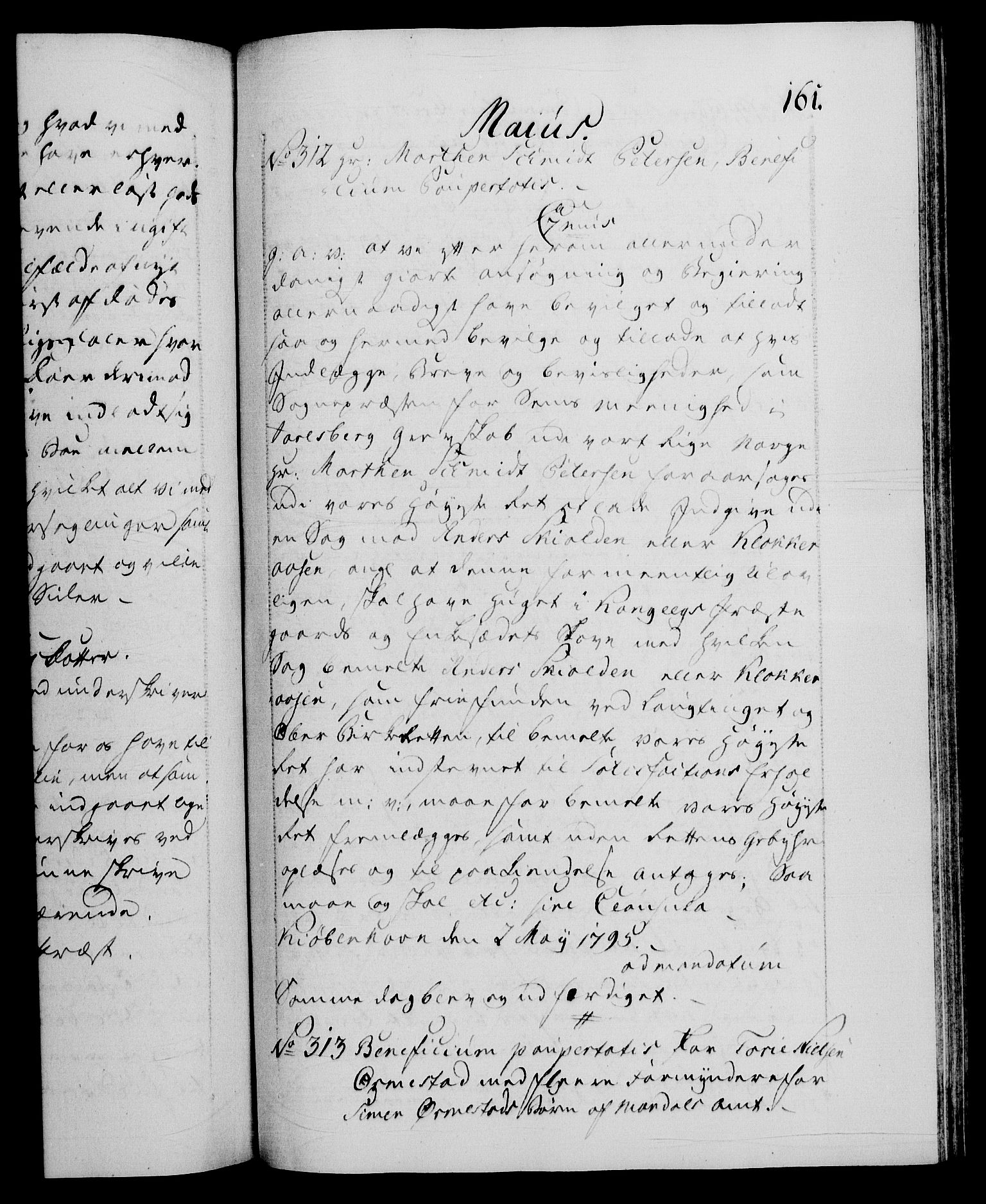 Danske Kanselli 1572-1799, RA/EA-3023/F/Fc/Fca/Fcaa/L0056: Norske registre, 1795-1796, s. 161a