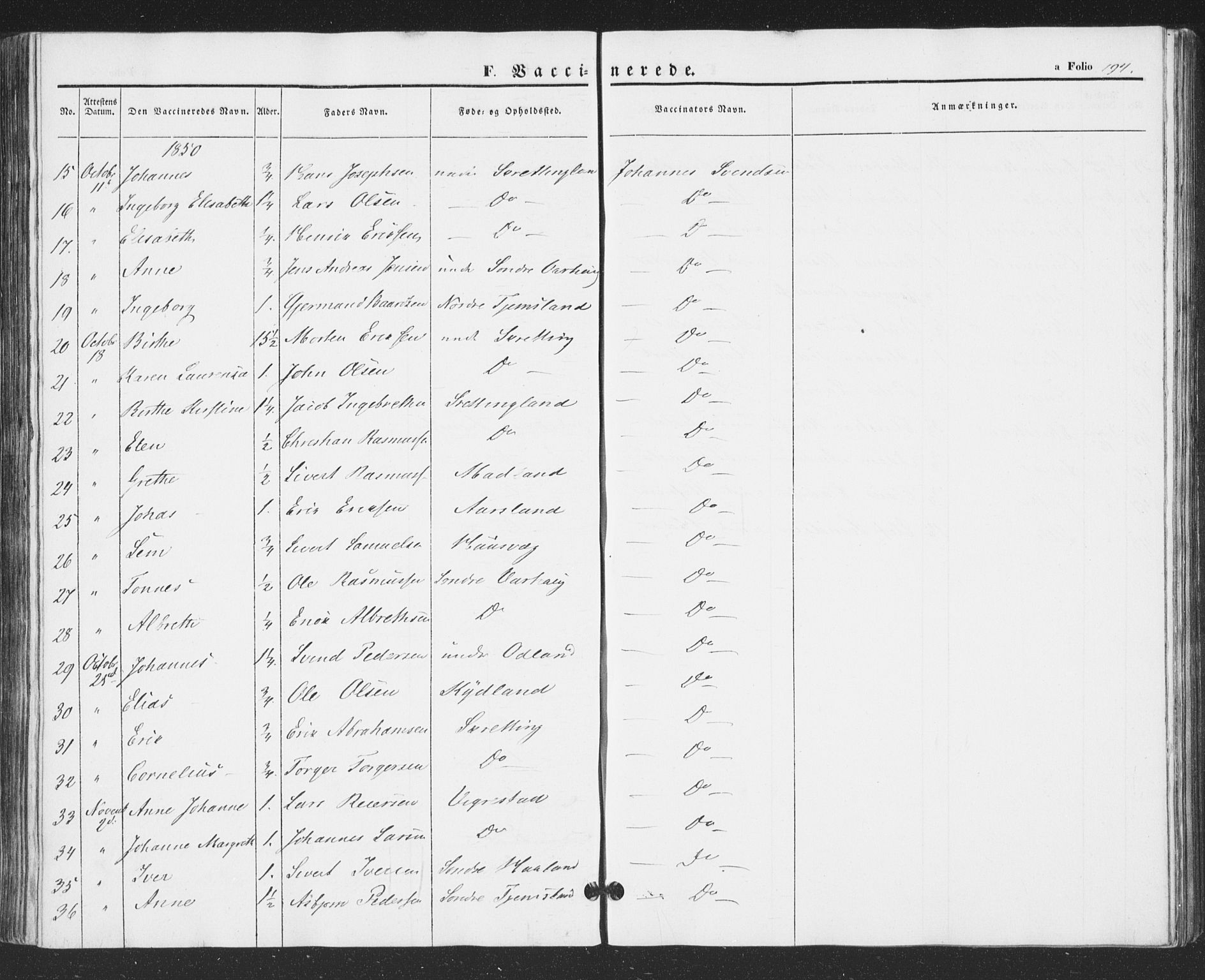 Hå sokneprestkontor, AV/SAST-A-101801/001/30BA/L0007: Ministerialbok nr. A 6, 1842-1855, s. 194