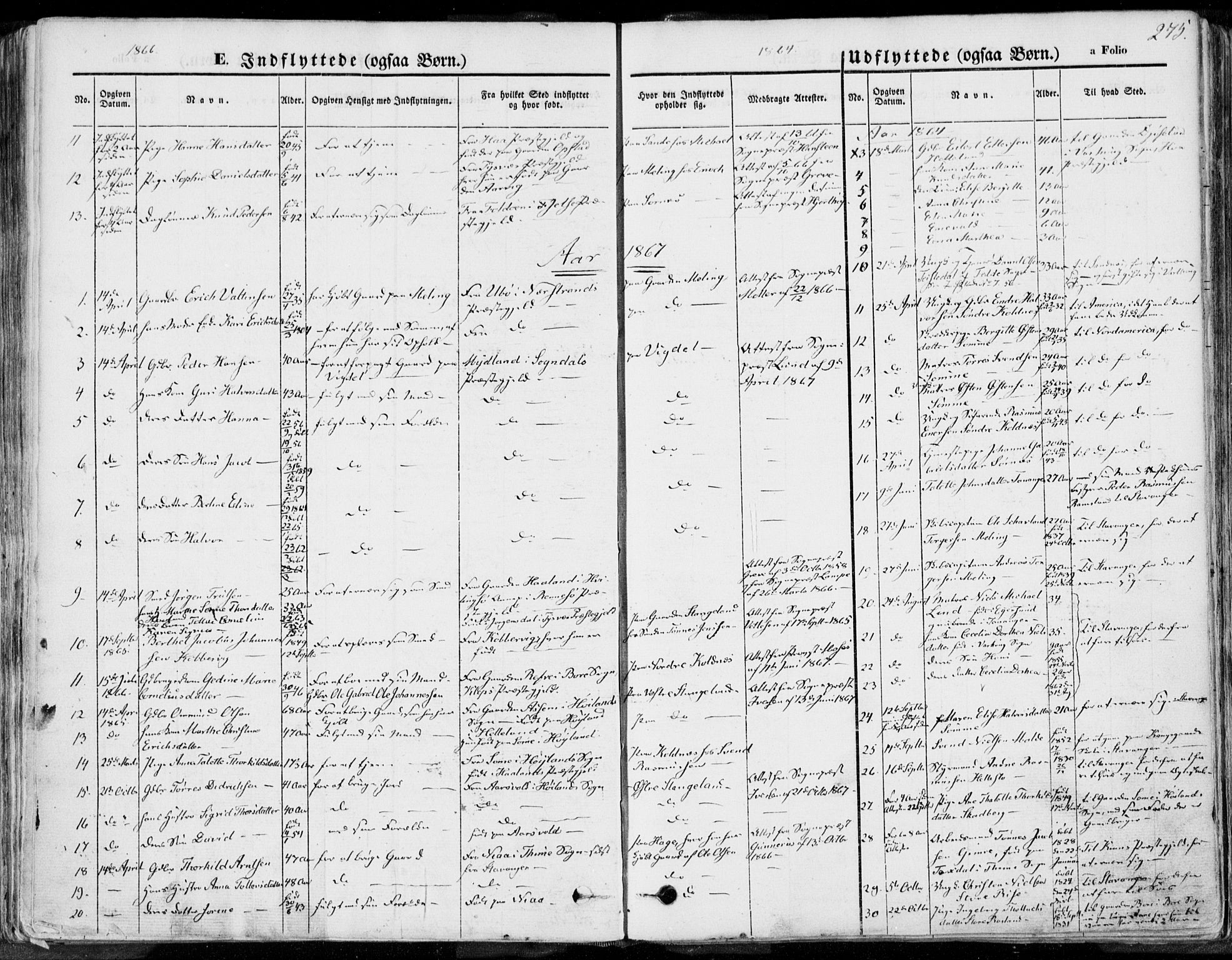 Håland sokneprestkontor, AV/SAST-A-101802/001/30BA/L0008: Ministerialbok nr. A 7.2, 1854-1870, s. 275