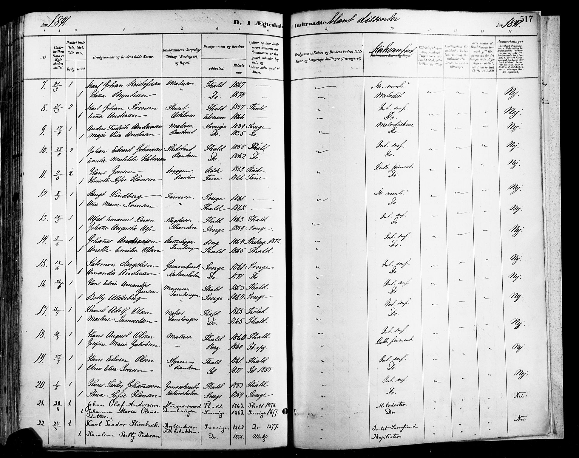 Halden prestekontor Kirkebøker, SAO/A-10909/F/Fa/L0013: Ministerialbok nr. I 13, 1890-1906, s. 517