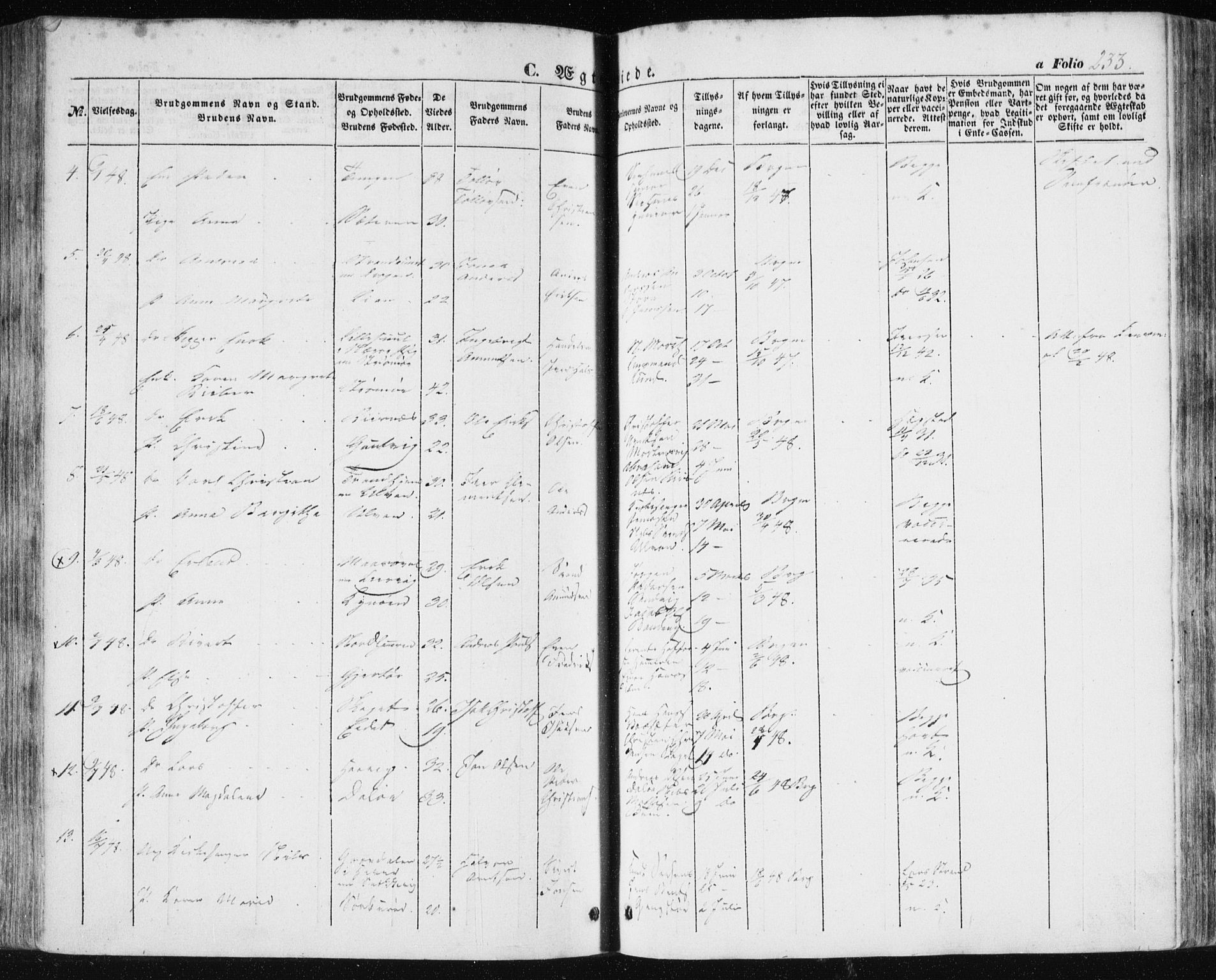 Ministerialprotokoller, klokkerbøker og fødselsregistre - Sør-Trøndelag, SAT/A-1456/634/L0529: Ministerialbok nr. 634A05, 1843-1851, s. 233