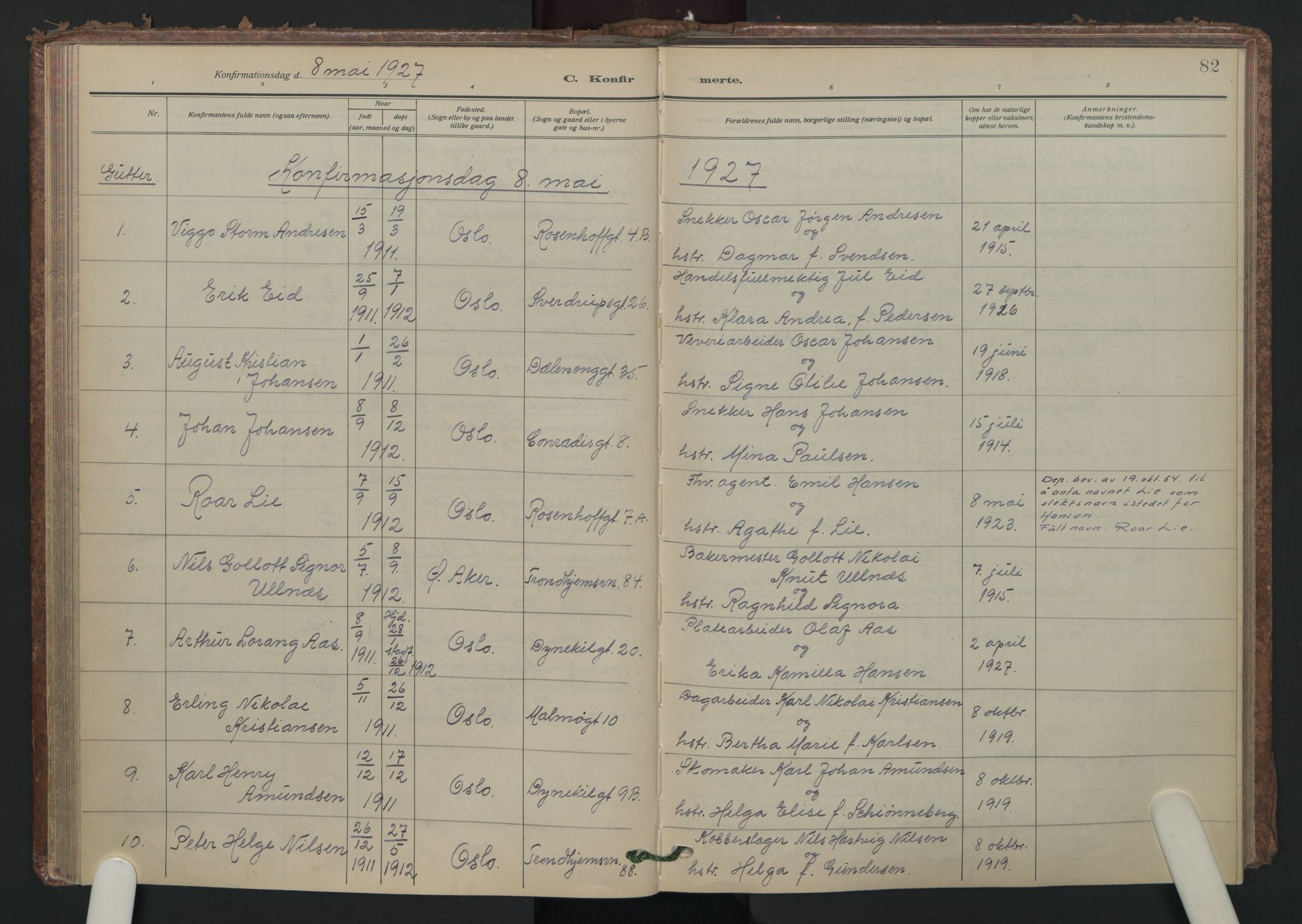 Petrus prestekontor Kirkebøker, AV/SAO-A-10872/F/Fa/L0015: Ministerialbok nr. I 15, 1923-1935, s. 82