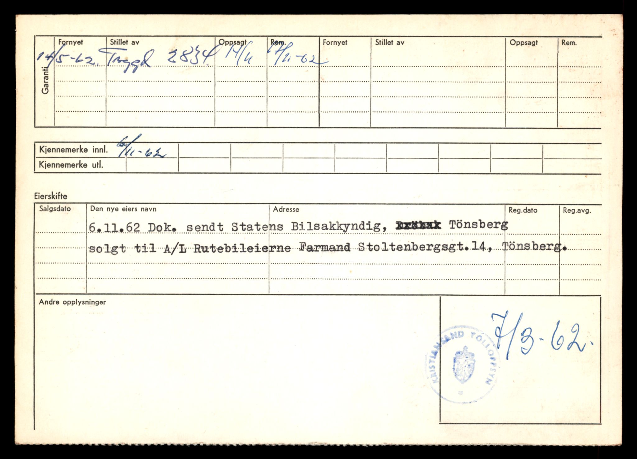 Møre og Romsdal vegkontor - Ålesund trafikkstasjon, SAT/A-4099/F/Fe/L0012: Registreringskort for kjøretøy T 1290 - T 1450, 1927-1998, s. 1667