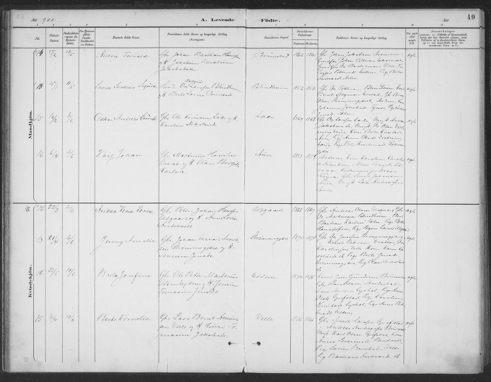 Ministerialprotokoller, klokkerbøker og fødselsregistre - Møre og Romsdal, AV/SAT-A-1454/523/L0335: Ministerialbok nr. 523A02, 1891-1911, s. 49