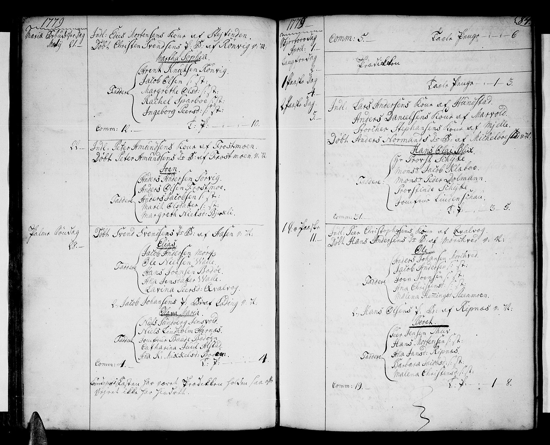 Ministerialprotokoller, klokkerbøker og fødselsregistre - Nordland, AV/SAT-A-1459/801/L0003: Ministerialbok nr. 801A03, 1762-1795, s. 84