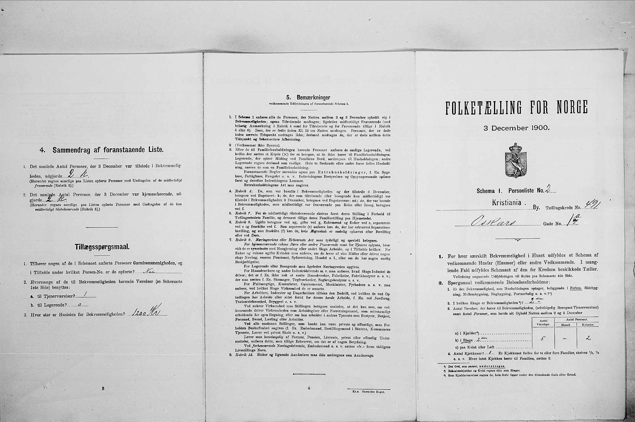 SAO, Folketelling 1900 for 0301 Kristiania kjøpstad, 1900, s. 68666