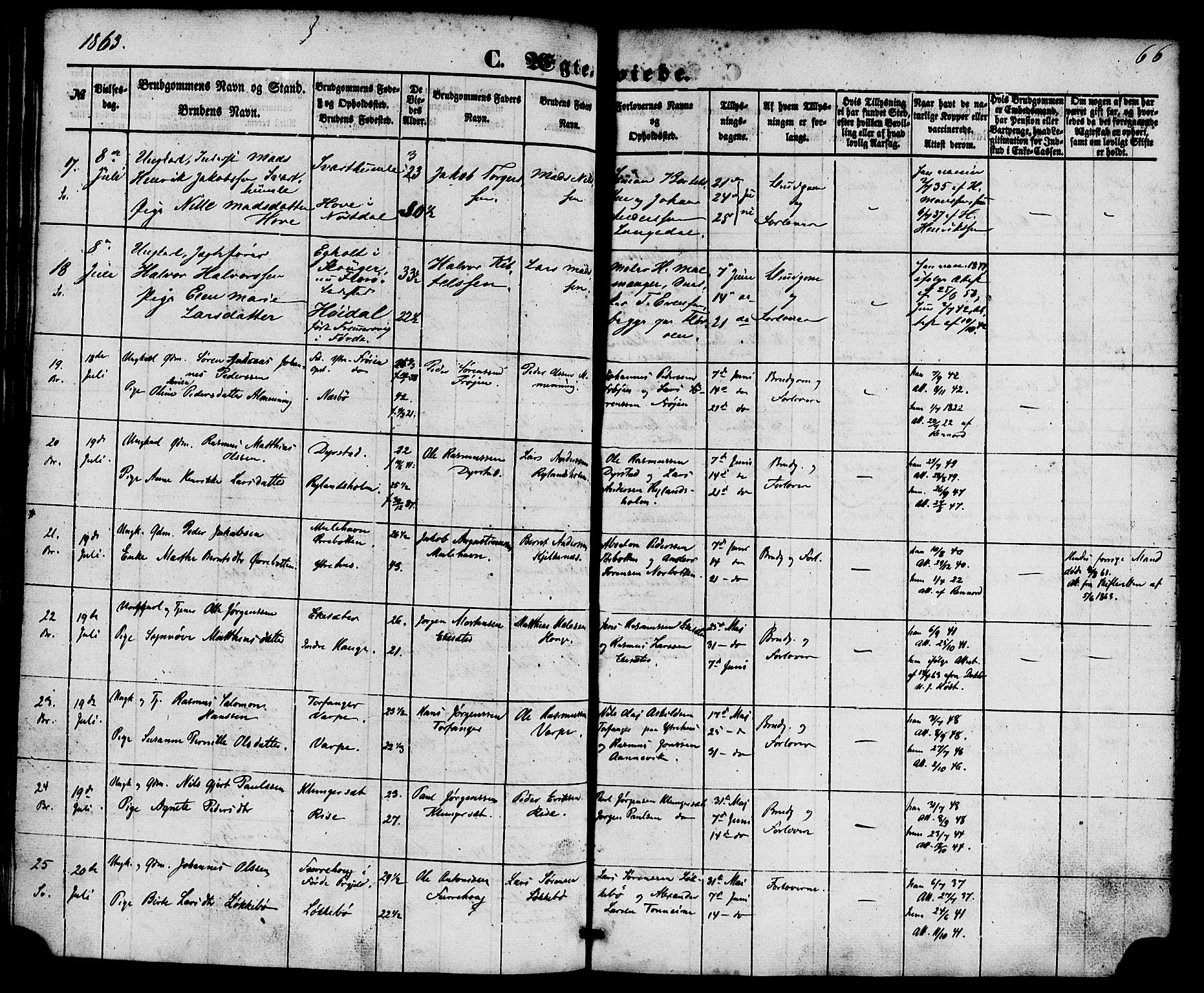Kinn sokneprestembete, AV/SAB-A-80801/H/Haa/Haaa/L0010: Ministerialbok nr. A 10, 1852-1869, s. 66
