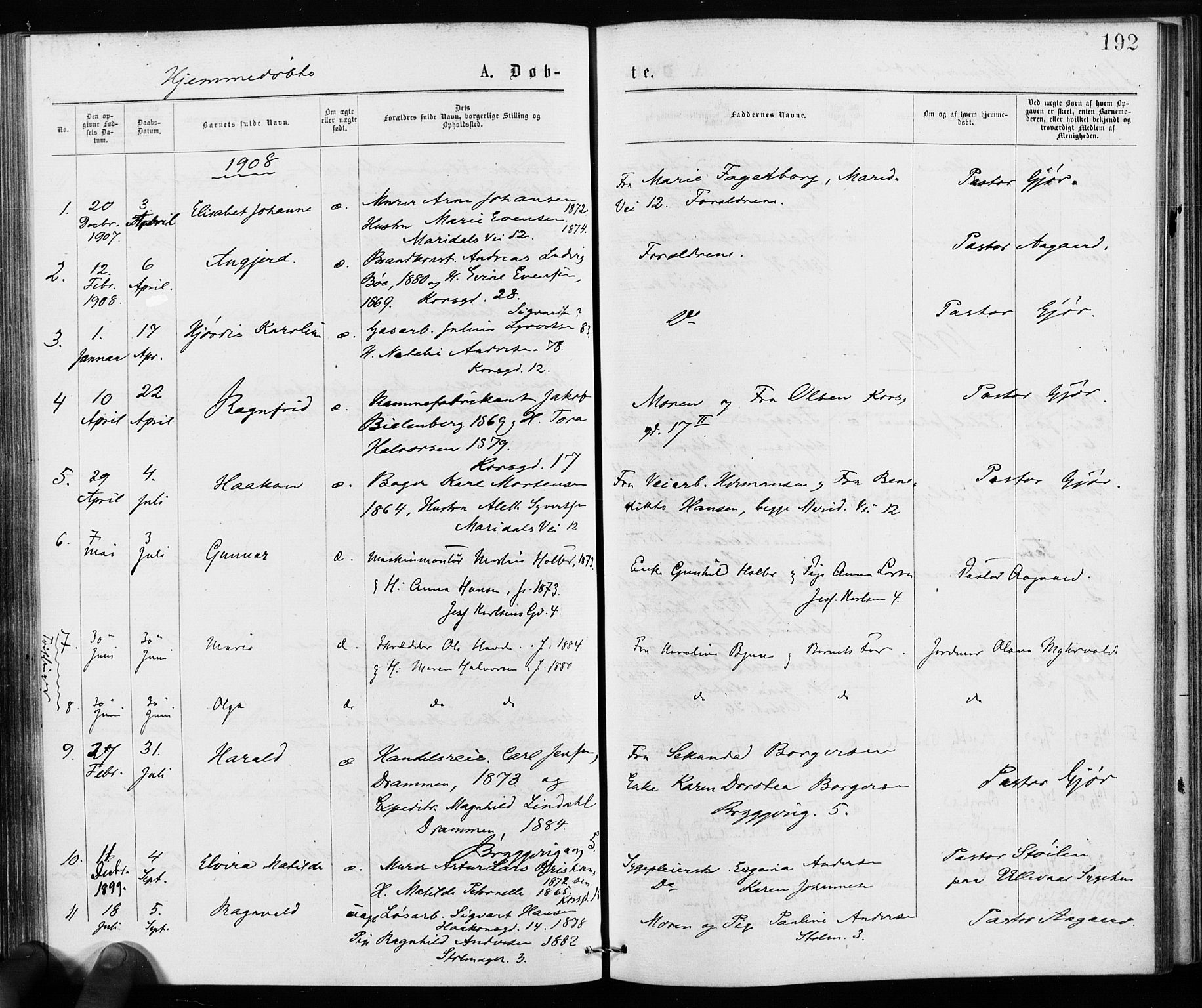 Jakob prestekontor Kirkebøker, AV/SAO-A-10850/F/Fa/L0001: Ministerialbok nr. 1, 1875-1924, s. 192