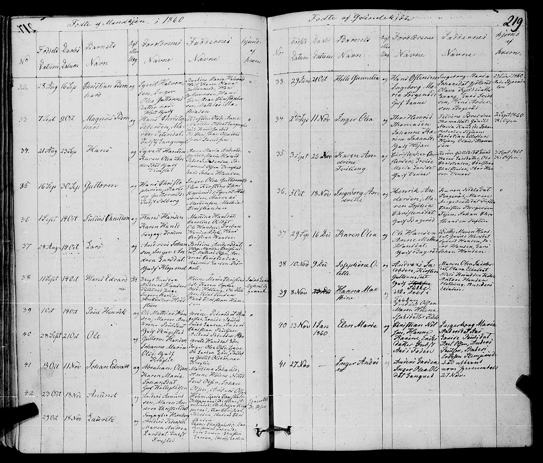 Ramnes kirkebøker, SAKO/A-314/F/Fa/L0005: Ministerialbok nr. I 5, 1841-1861, s. 218-219