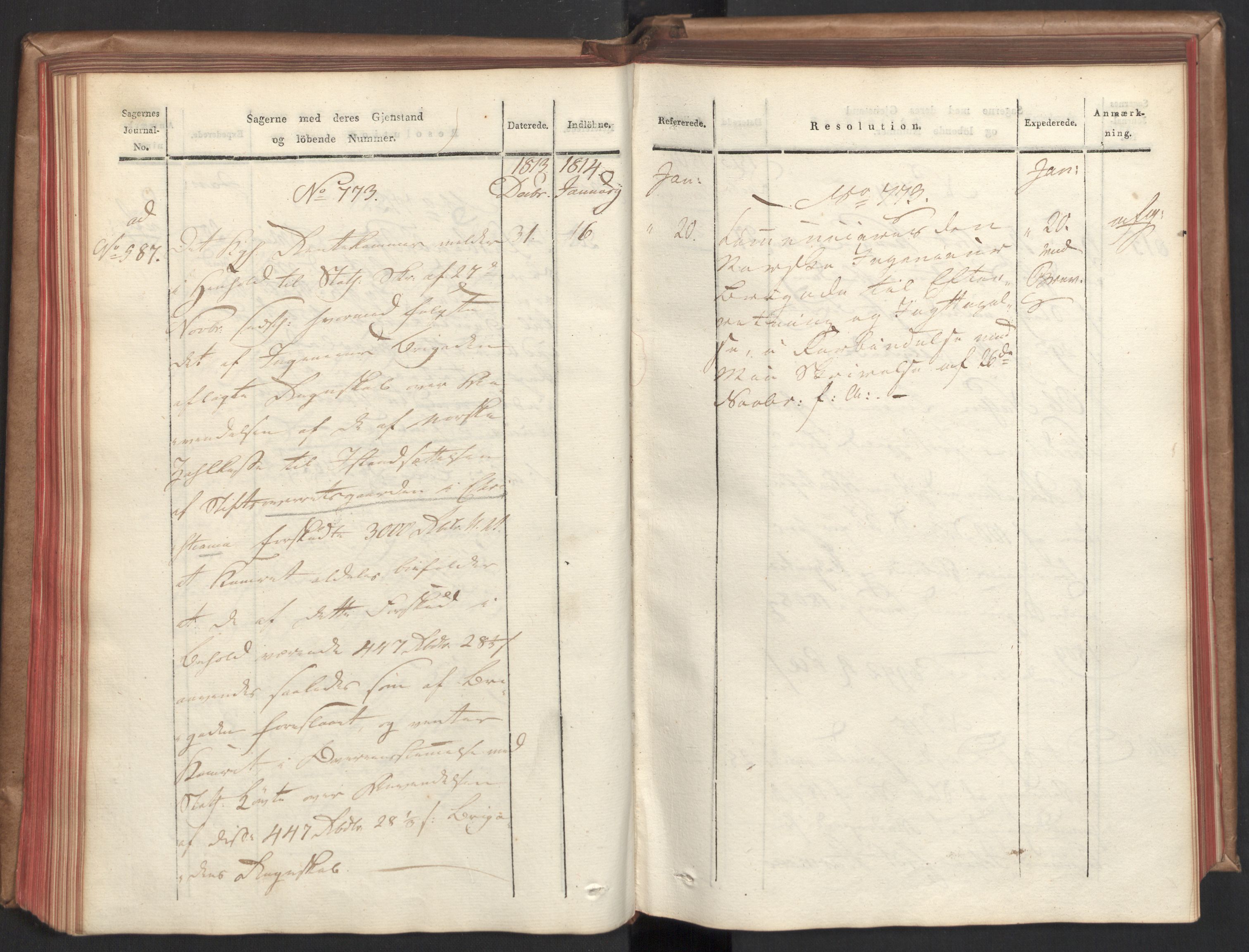 Stattholderembetet 1810-1814, 2. kontor (Kontor B), AV/RA-EA-5432/Aa/L0003: Kollegial referatprotokoll,  j.nr. 512-627,  l.nr. 640-786, 1813-1814, s. 91