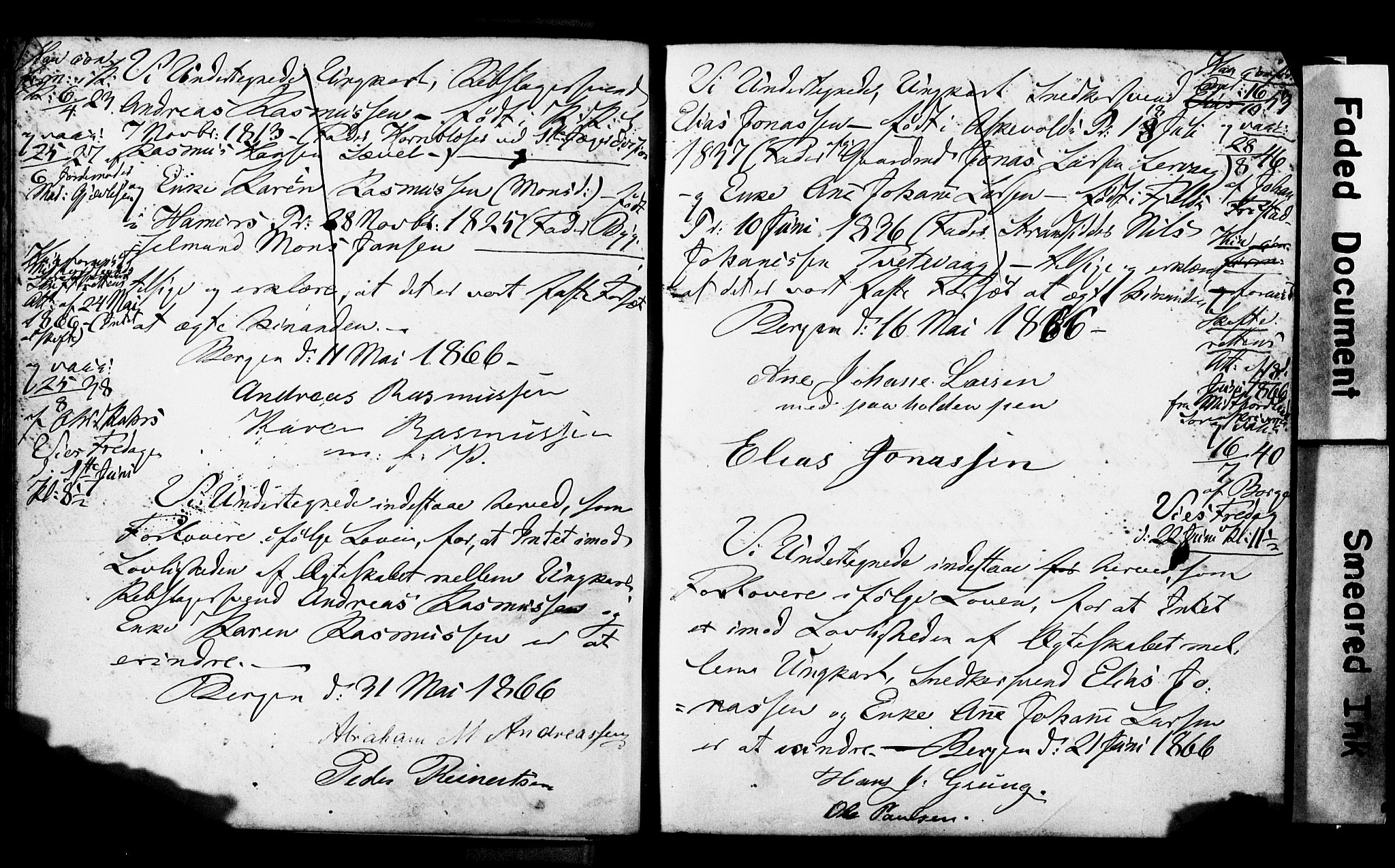 Korskirken sokneprestembete, SAB/A-76101: Forlovererklæringer nr. II.5.3, 1865-1871, s. 34