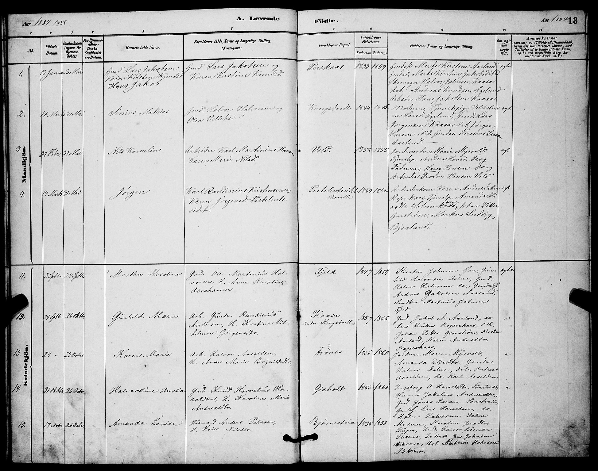 Solum kirkebøker, AV/SAKO-A-306/G/Gc/L0001: Klokkerbok nr. III 1, 1880-1902, s. 13