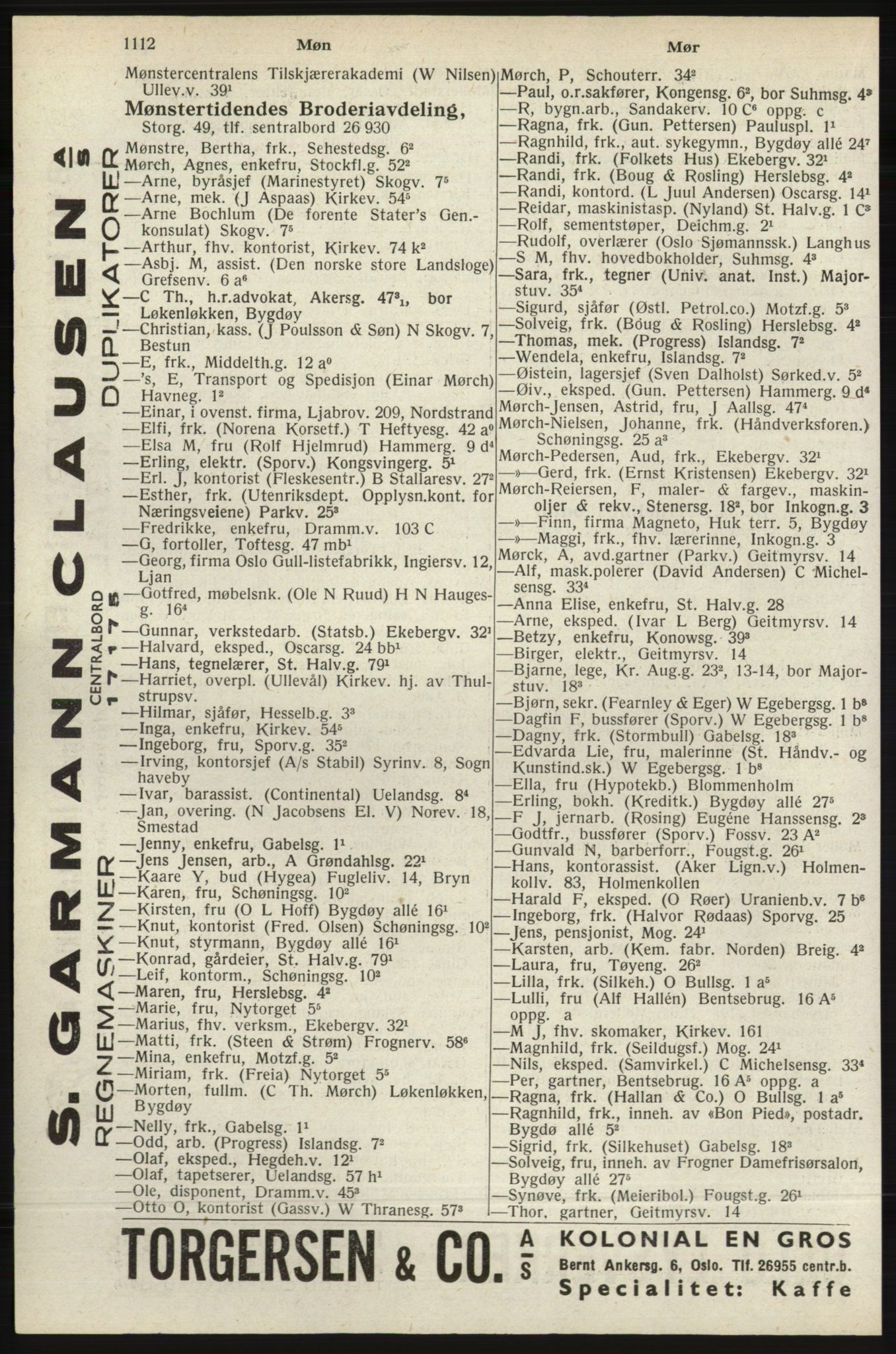 Kristiania/Oslo adressebok, PUBL/-, 1940, s. 1130