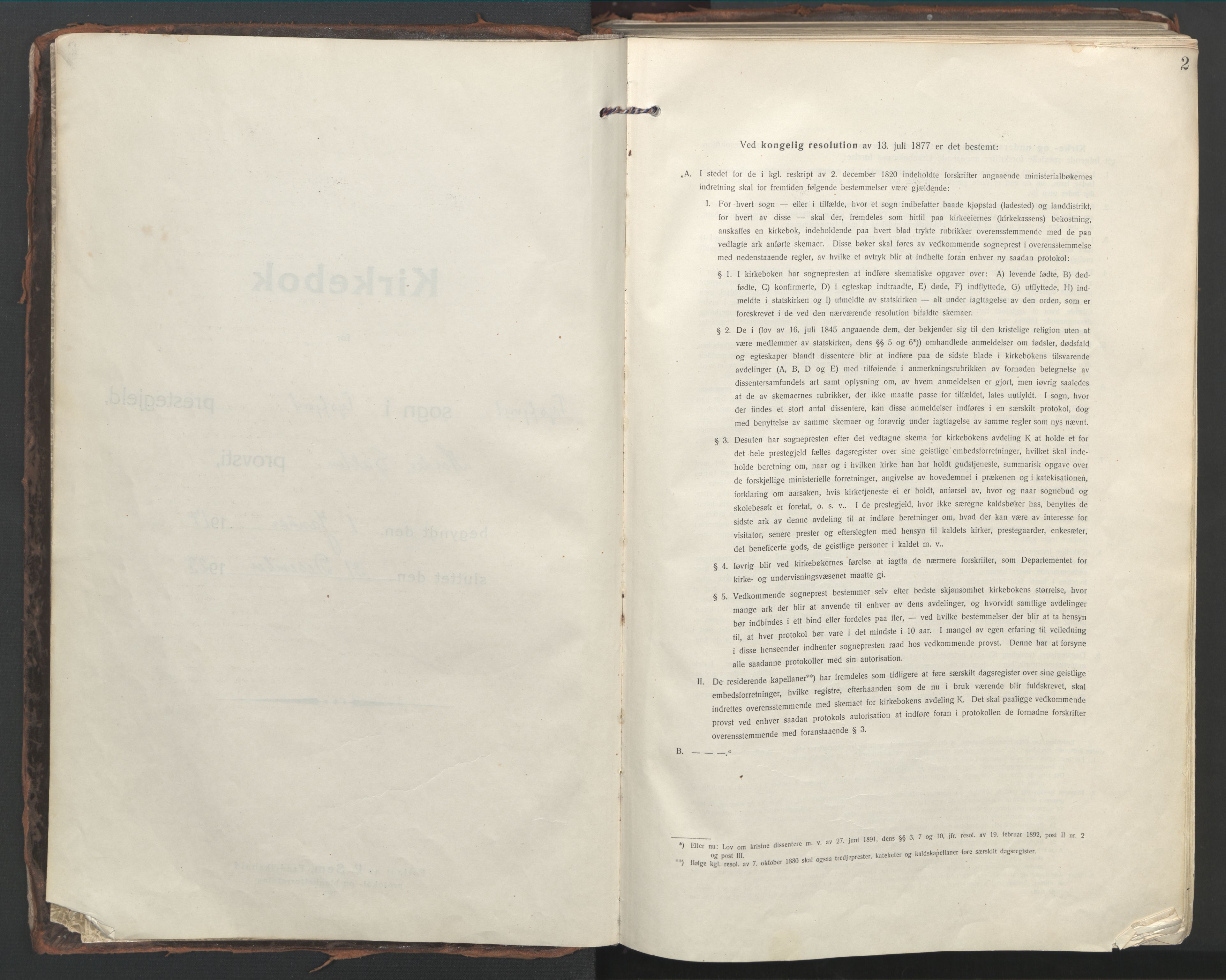 Ministerialprotokoller, klokkerbøker og fødselsregistre - Nordland, AV/SAT-A-1459/861/L0872: Ministerialbok nr. 861A07, 1915-1924, s. 2