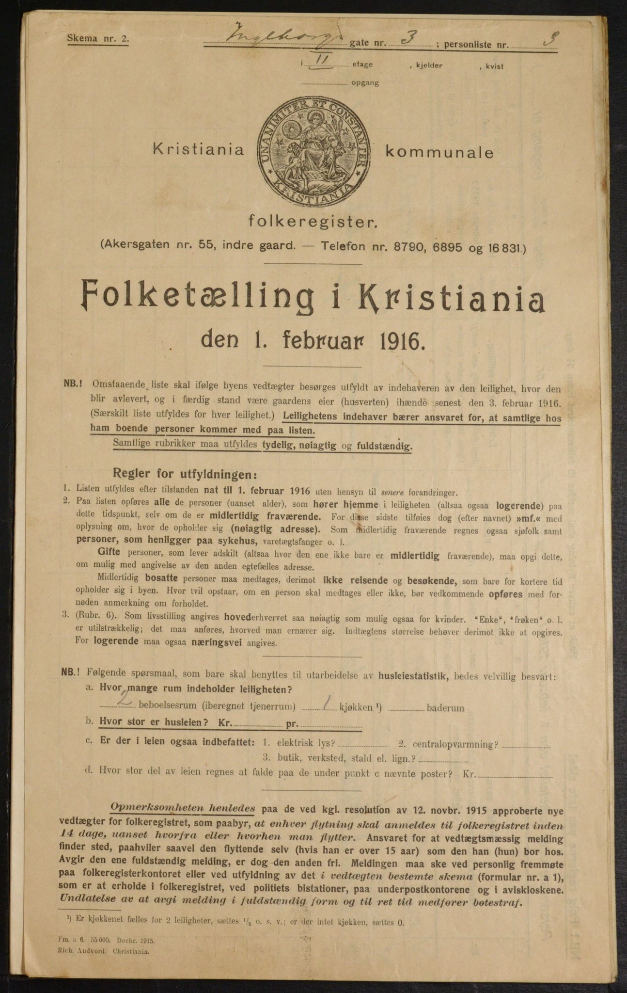 OBA, Kommunal folketelling 1.2.1916 for Kristiania, 1916, s. 44679