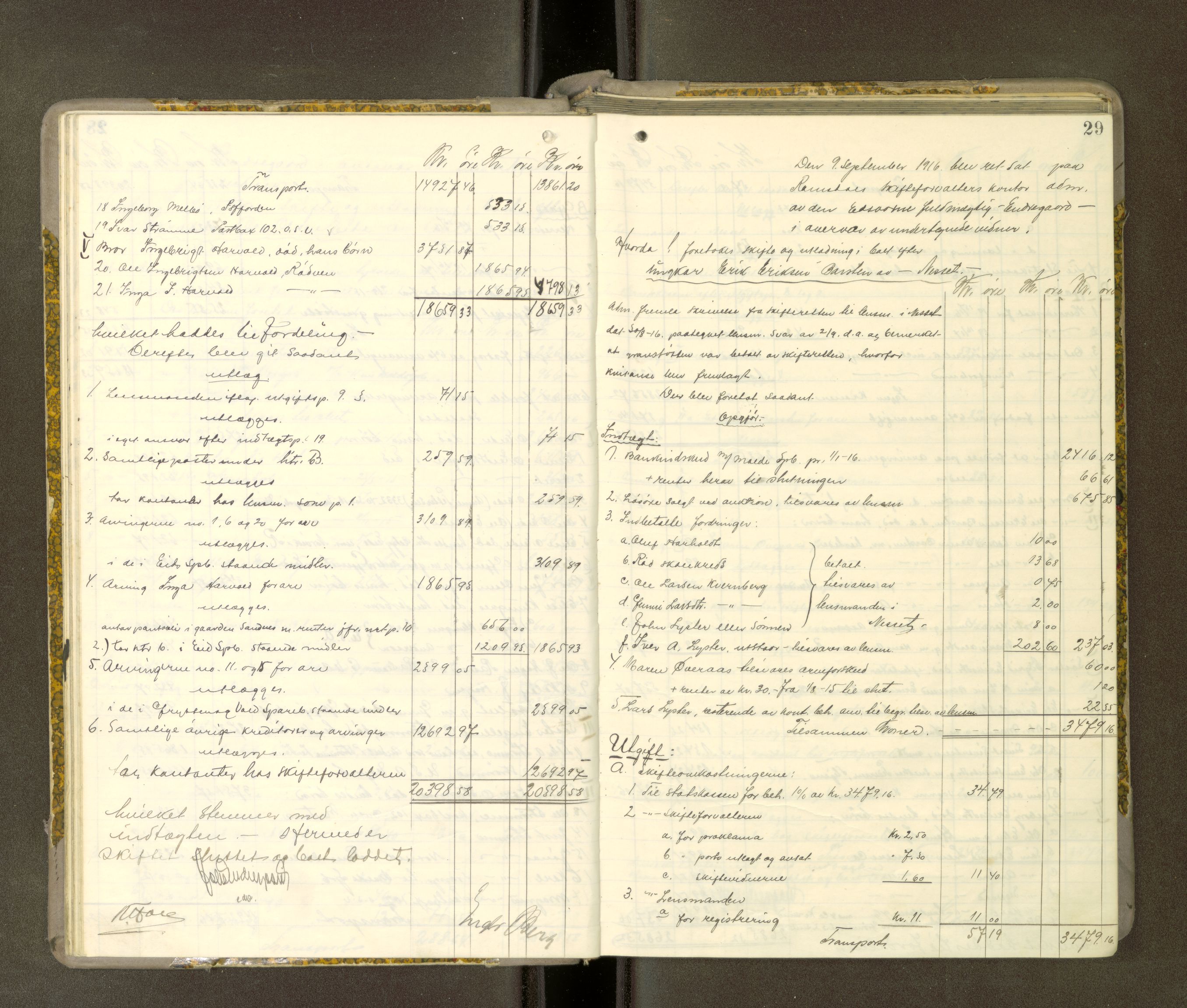 Romsdal sorenskriveri, AV/SAT-A-4149/1/3/3A/L0021: Skifteutlodnings Protokoll 7, 1916-1920, s. 28b-29a