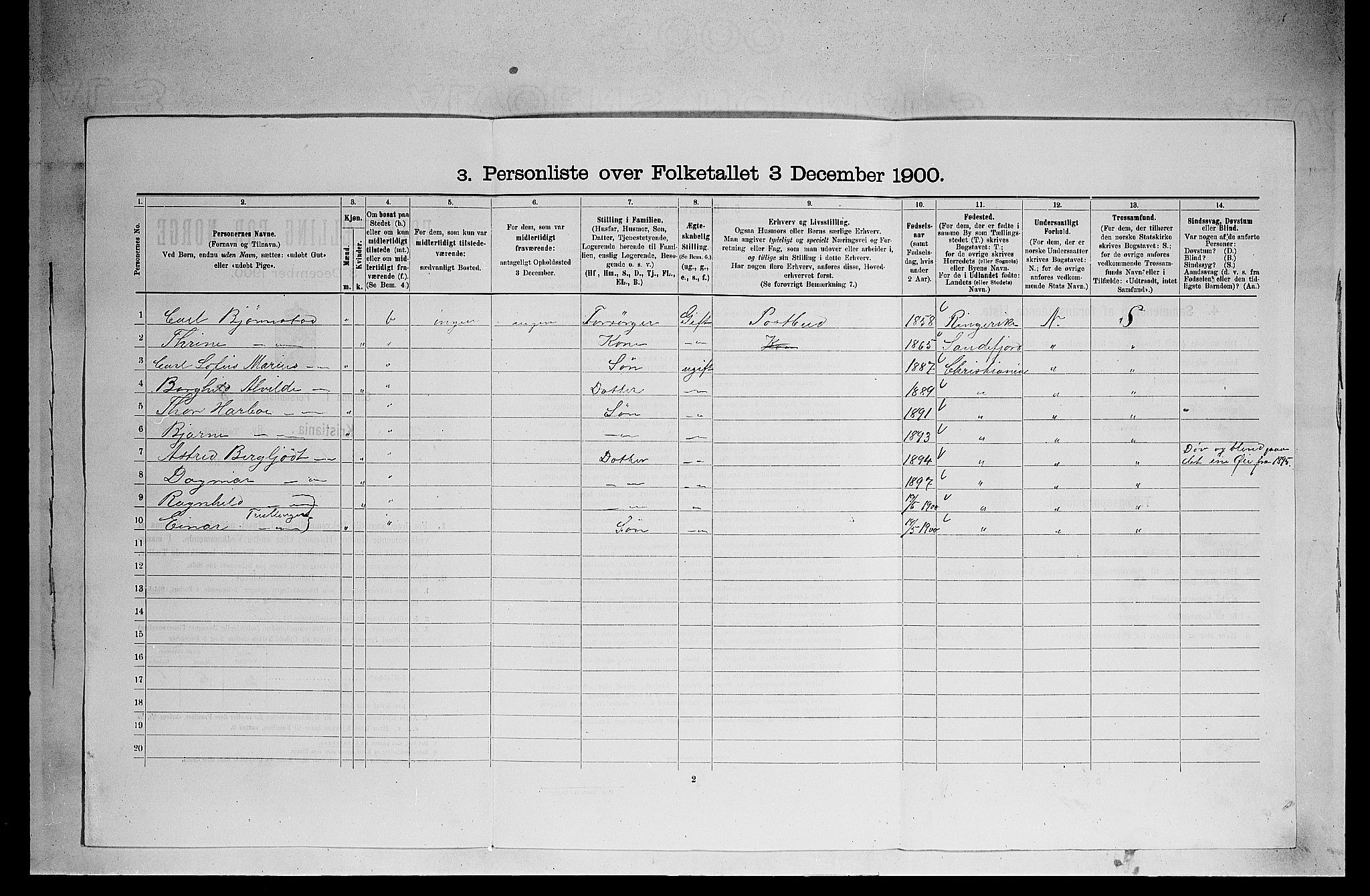 SAO, Folketelling 1900 for 0301 Kristiania kjøpstad, 1900, s. 14665