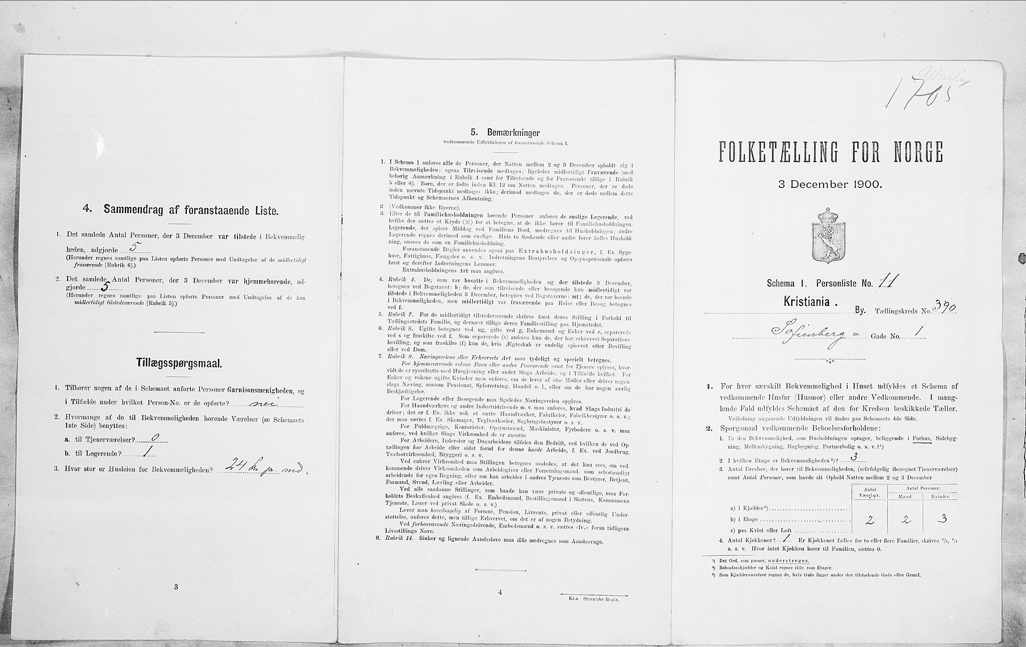 SAO, Folketelling 1900 for 0301 Kristiania kjøpstad, 1900, s. 87270