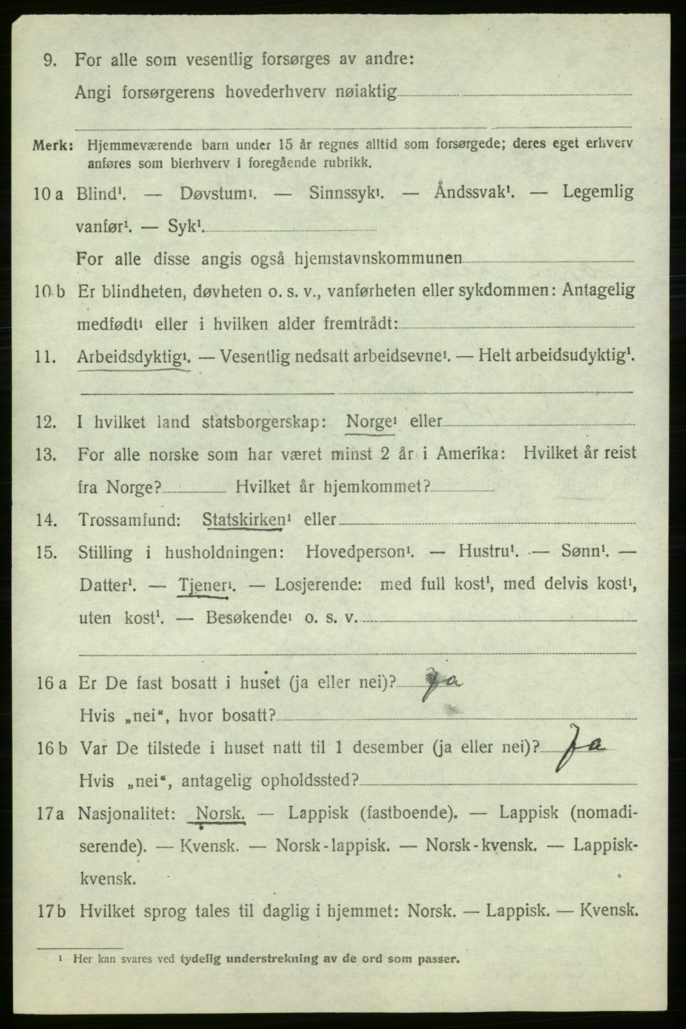 SATØ, Folketelling 1920 for 2014 Loppa herred, 1920, s. 1313