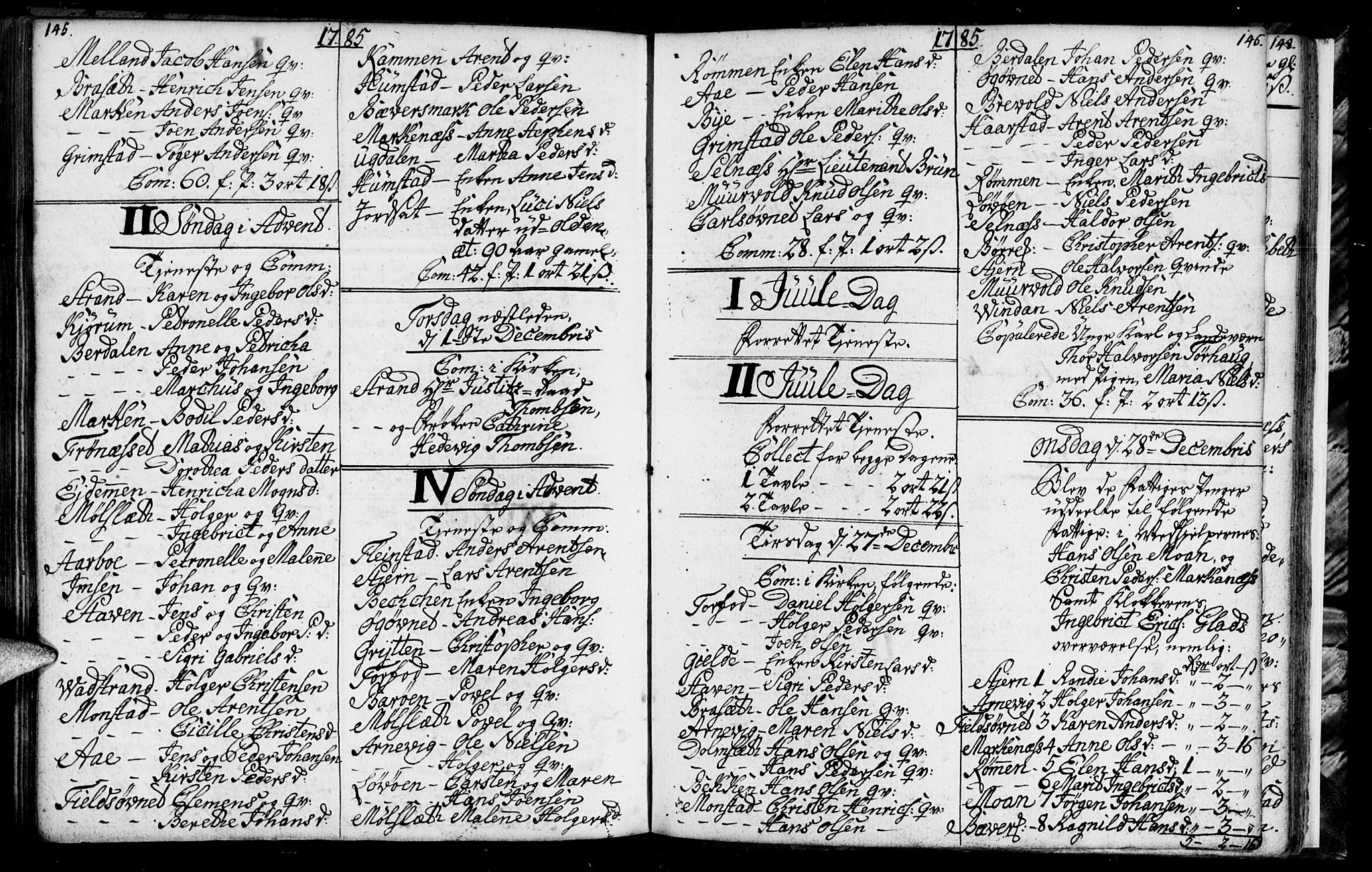 Ministerialprotokoller, klokkerbøker og fødselsregistre - Sør-Trøndelag, AV/SAT-A-1456/655/L0685: Klokkerbok nr. 655C01, 1777-1788, s. 145-146