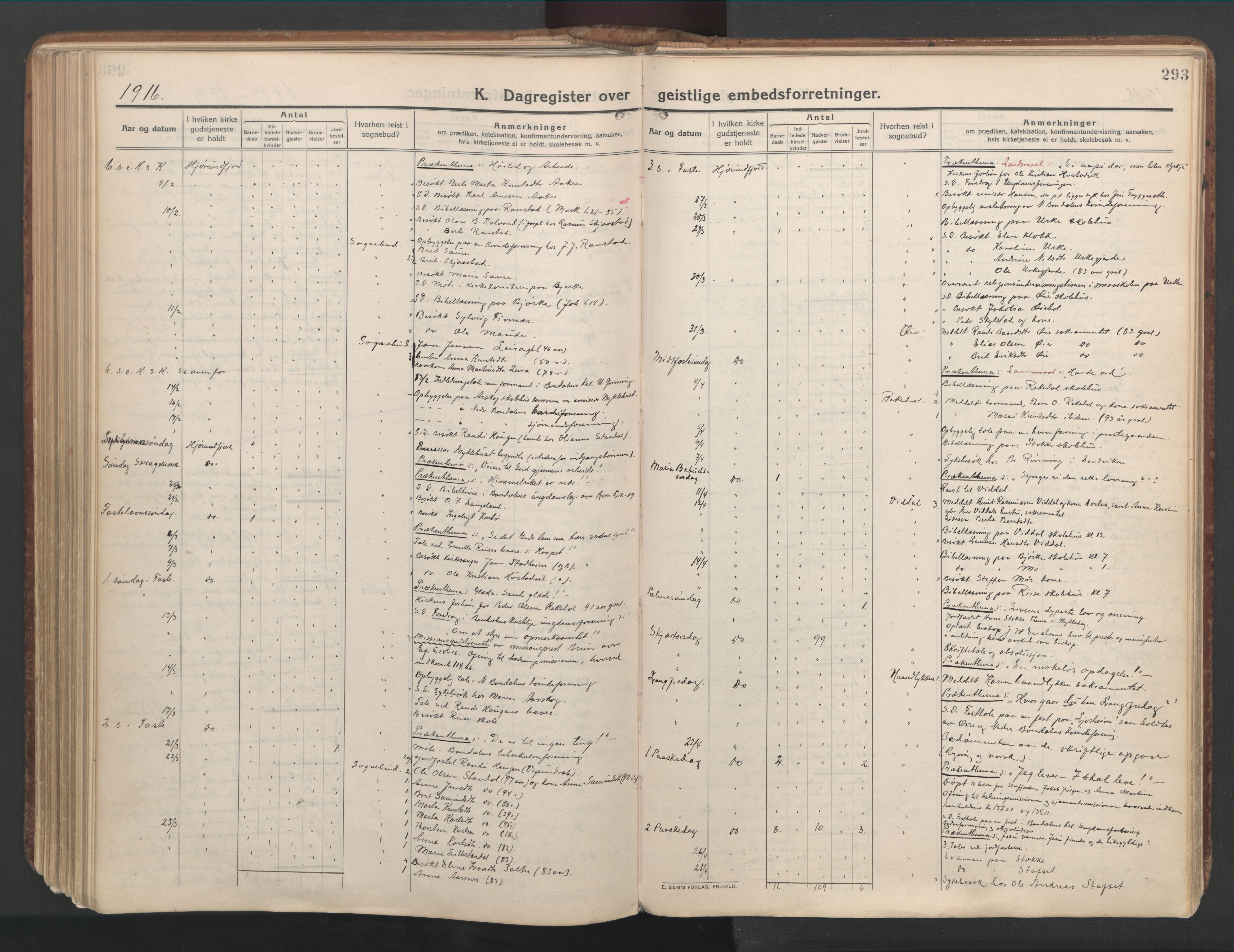 Ministerialprotokoller, klokkerbøker og fødselsregistre - Møre og Romsdal, AV/SAT-A-1454/515/L0212: Ministerialbok nr. 515A08, 1911-1935, s. 293