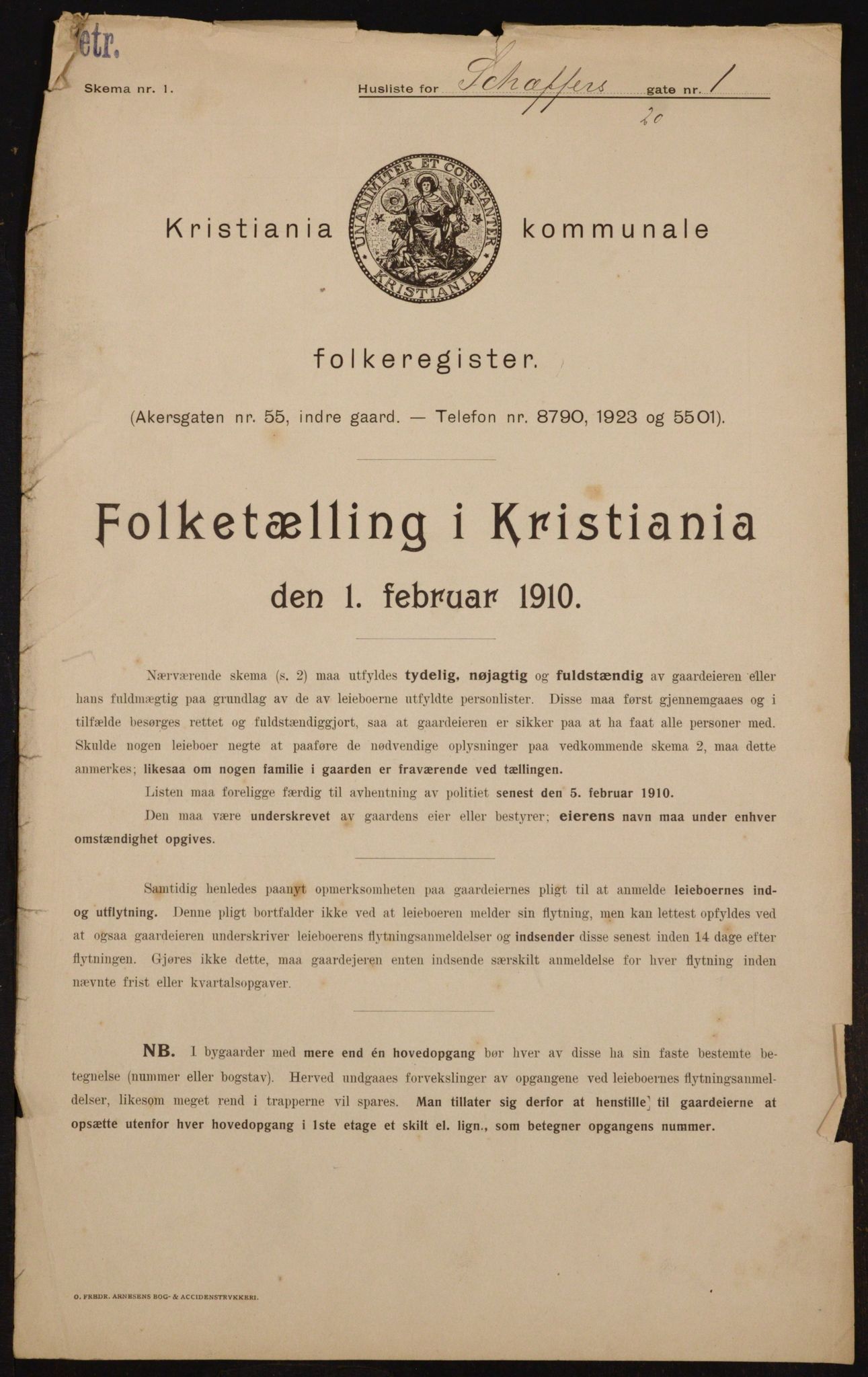 OBA, Kommunal folketelling 1.2.1910 for Kristiania, 1910, s. 88758