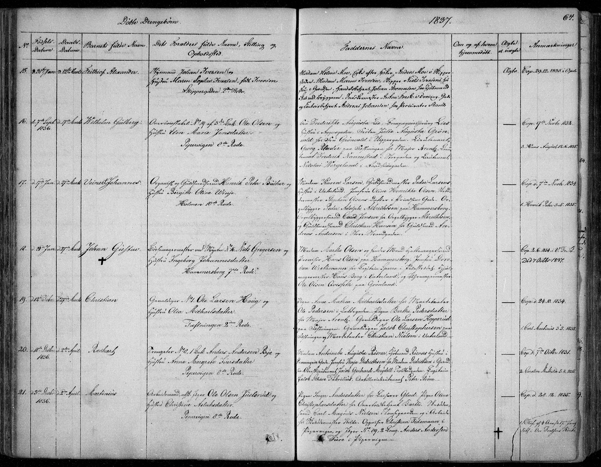 Garnisonsmenigheten Kirkebøker, AV/SAO-A-10846/F/Fa/L0006: Ministerialbok nr. 6, 1828-1841, s. 64