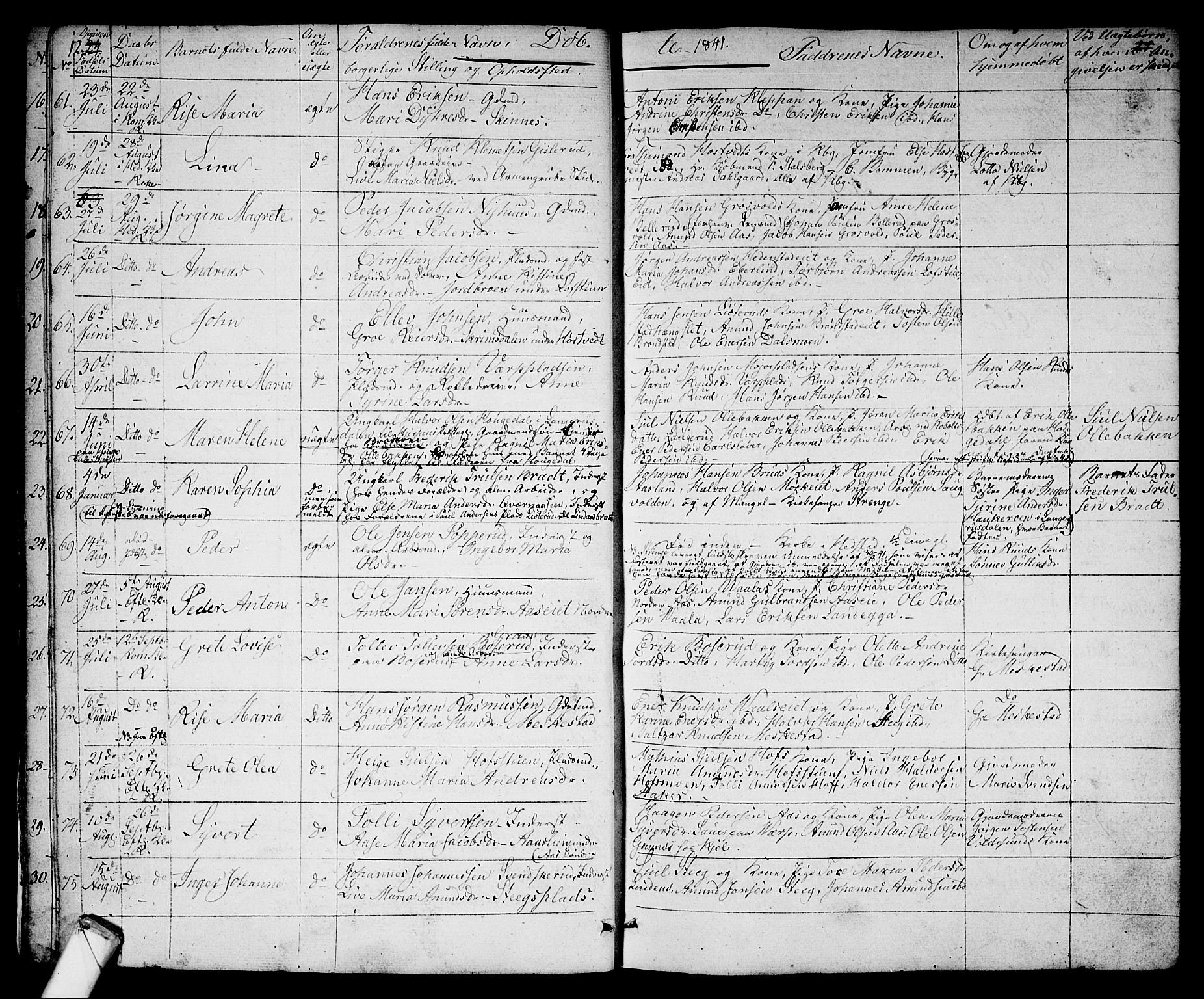 Sandsvær kirkebøker, AV/SAKO-A-244/G/Ga/L0004: Klokkerbok nr. I 4, 1840-1856, s. 12