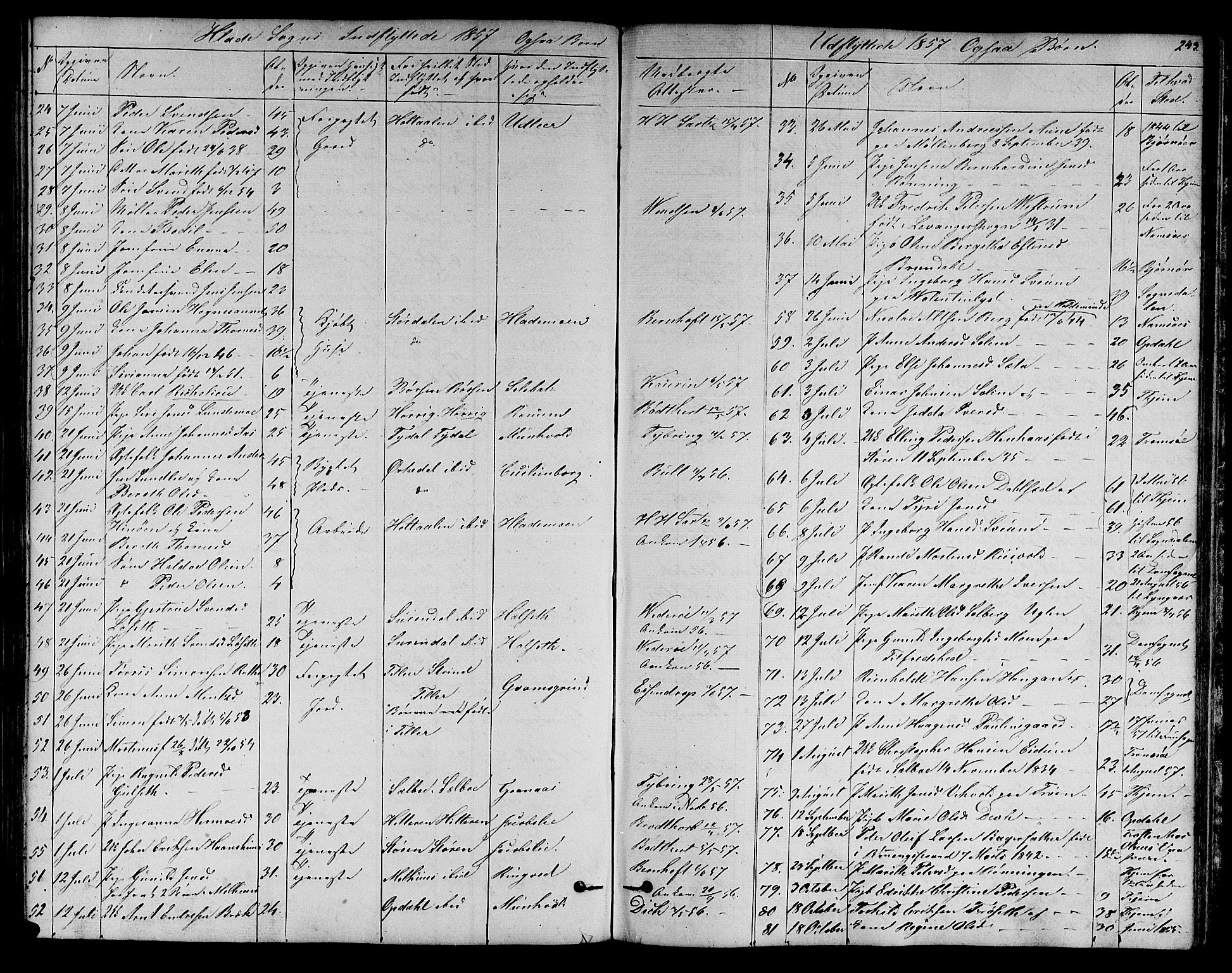 Ministerialprotokoller, klokkerbøker og fødselsregistre - Sør-Trøndelag, SAT/A-1456/606/L0310: Klokkerbok nr. 606C06, 1850-1859, s. 243