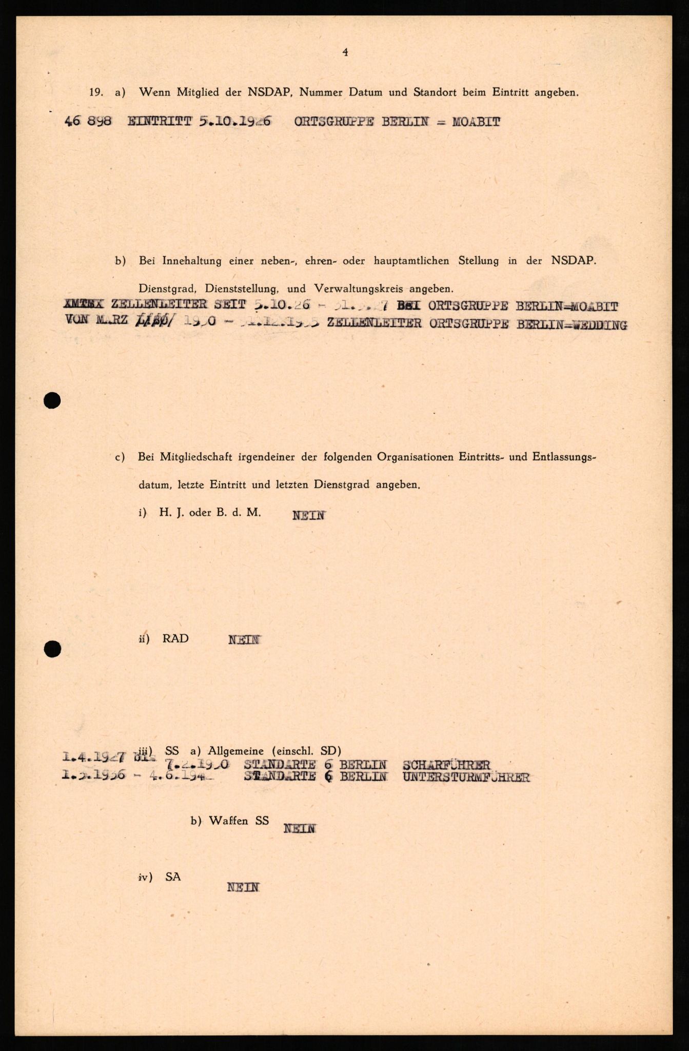 Forsvaret, Forsvarets overkommando II, AV/RA-RAFA-3915/D/Db/L0025: CI Questionaires. Tyske okkupasjonsstyrker i Norge. Tyskere., 1945-1946, s. 275