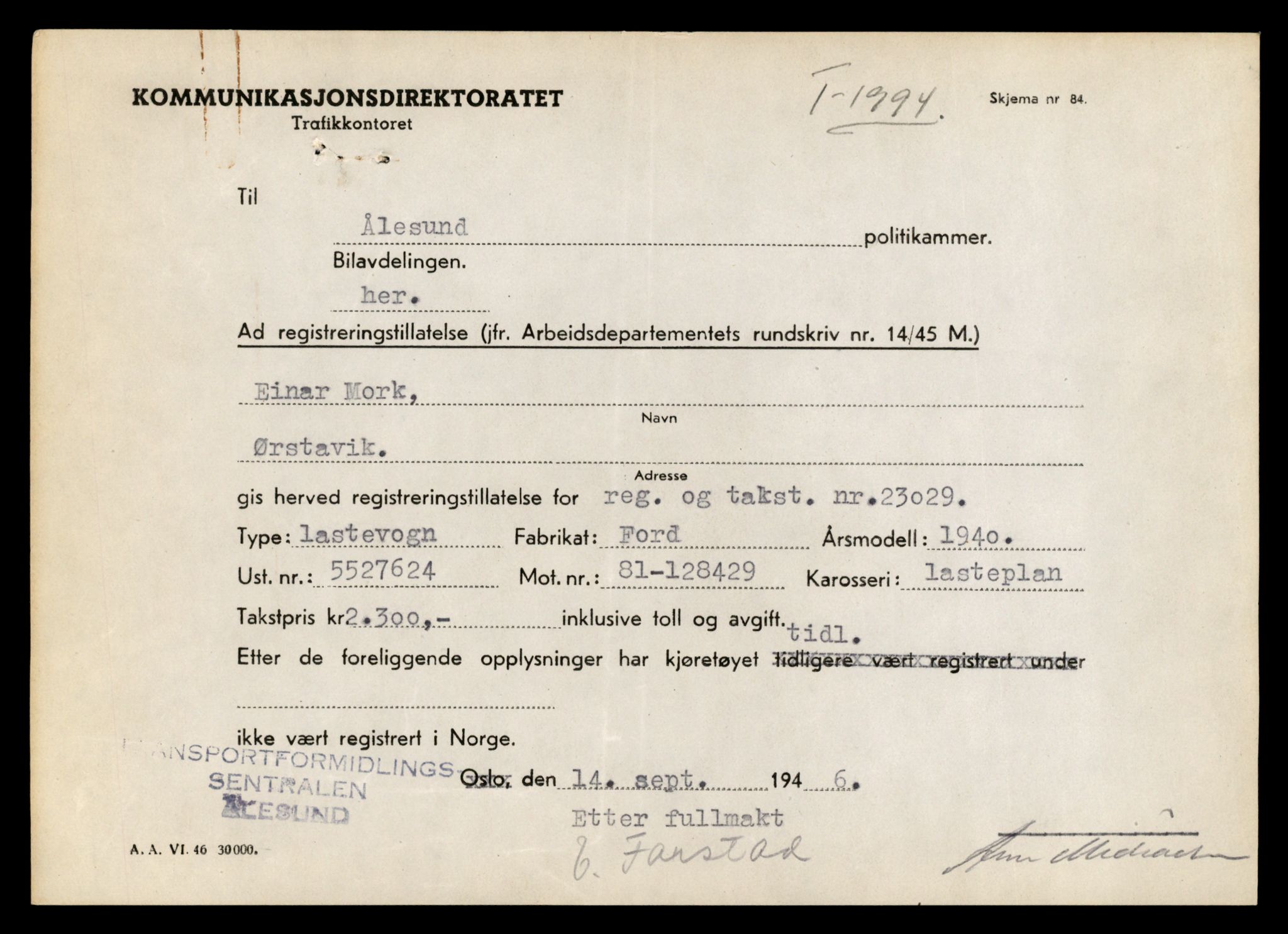 Møre og Romsdal vegkontor - Ålesund trafikkstasjon, AV/SAT-A-4099/F/Fe/L0035: Registreringskort for kjøretøy T 12653 - T 12829, 1927-1998, s. 1492
