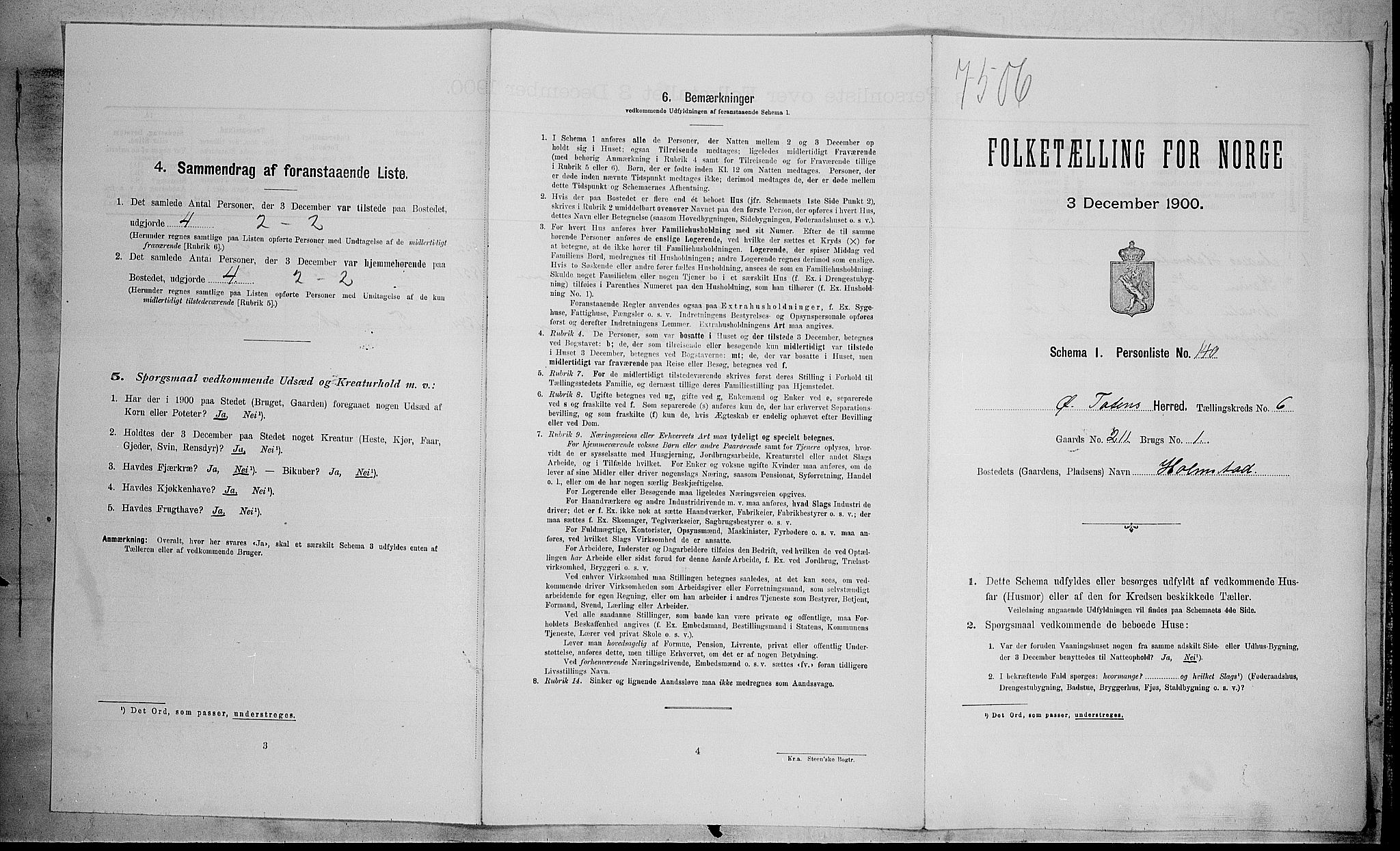 SAH, Folketelling 1900 for 0528 Østre Toten herred, 1900, s. 1671