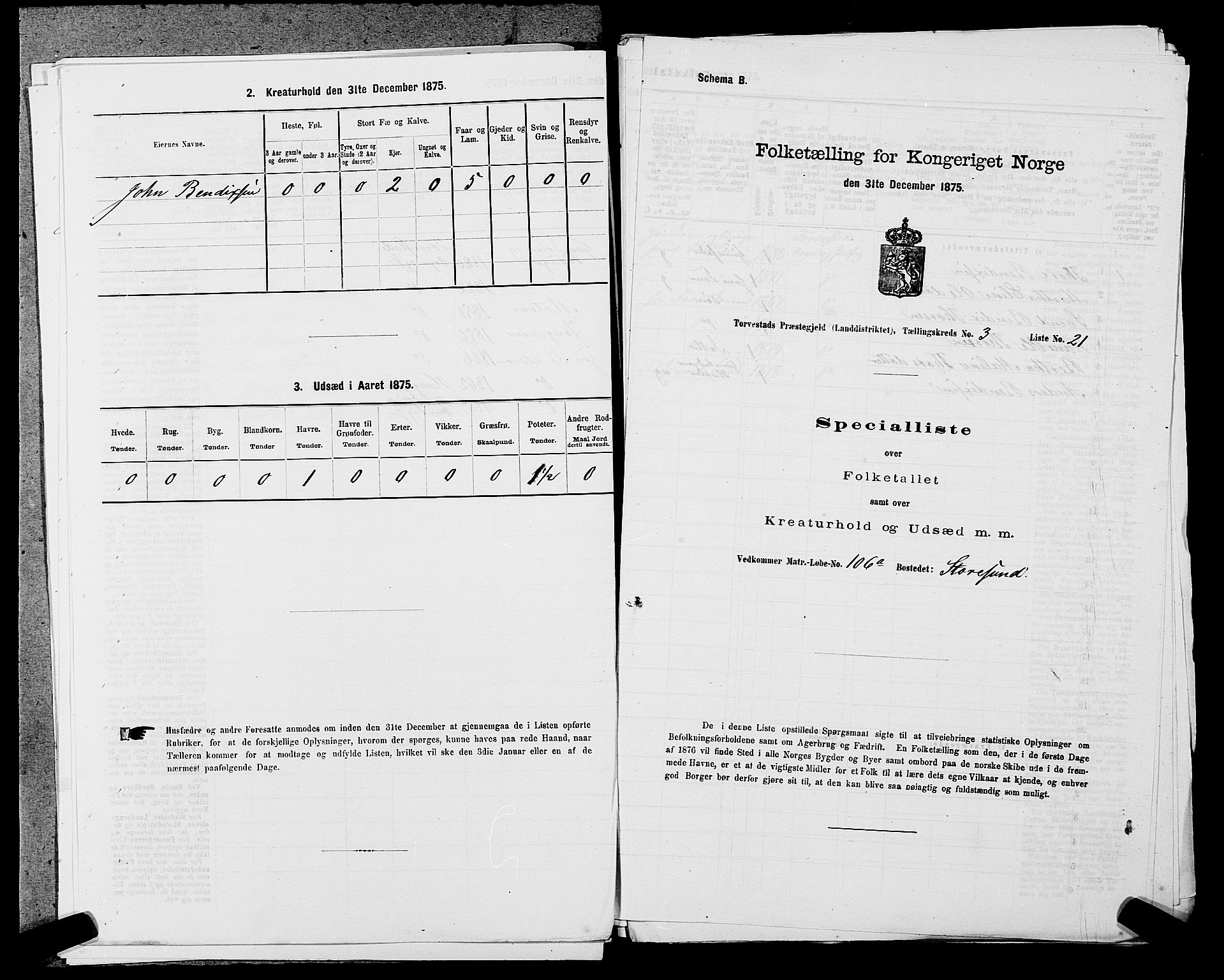 SAST, Folketelling 1875 for 1152L Torvastad prestegjeld, Torvastad sokn, Skåre sokn og Utsira sokn, 1875, s. 457