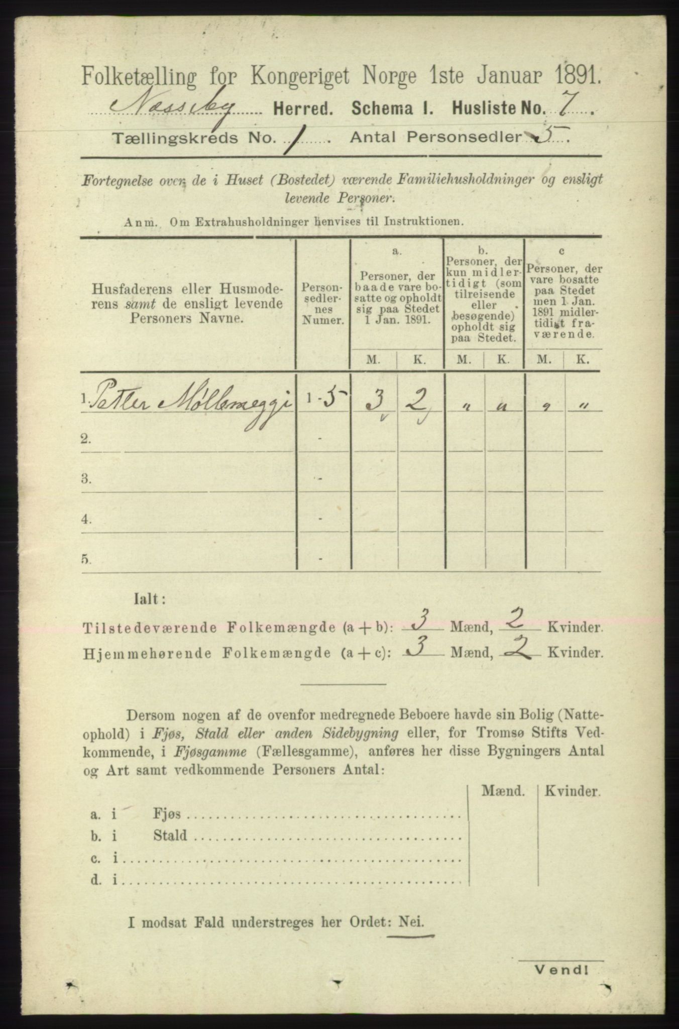 RA, Folketelling 1891 for 2027 Nesseby herred, 1891, s. 23