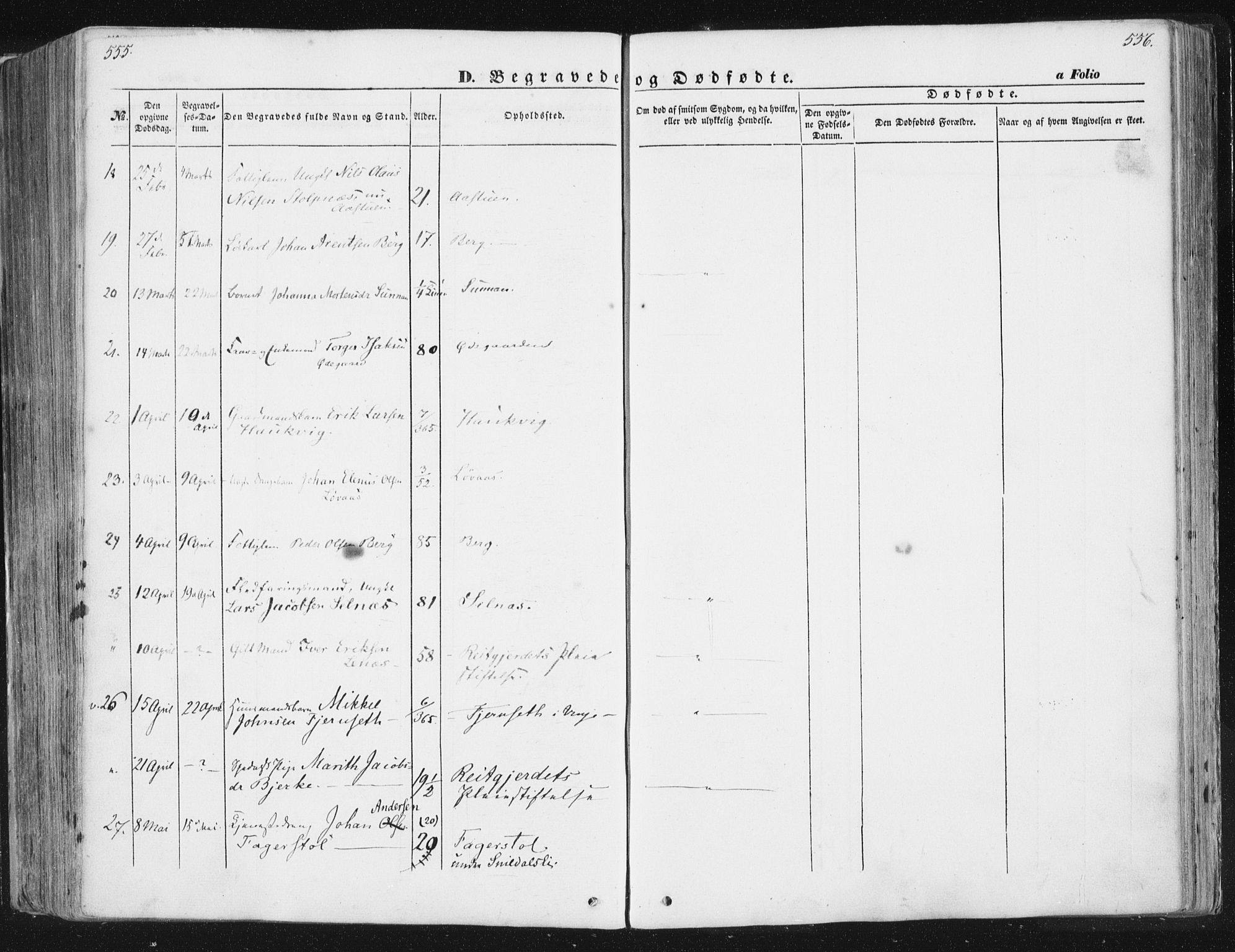 Ministerialprotokoller, klokkerbøker og fødselsregistre - Sør-Trøndelag, SAT/A-1456/630/L0494: Ministerialbok nr. 630A07, 1852-1868, s. 555-556