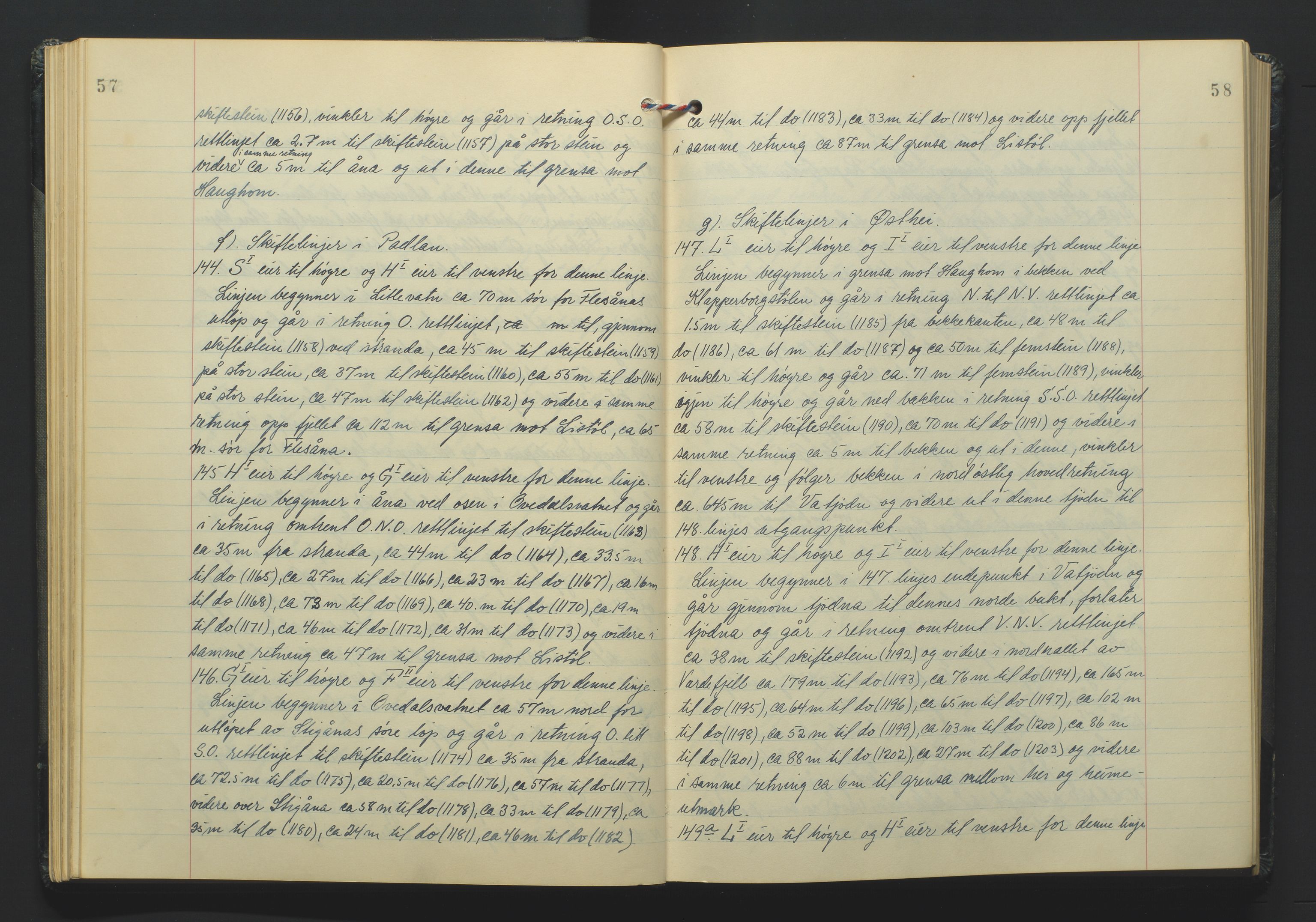 Lista jordskifterett, AV/SAK-1541-0005/F/Fa/L0003: Jordskifterettsbok Flekkefjord domssokn, med gårdsregister nr 9, 1956-1963, s. 57-58
