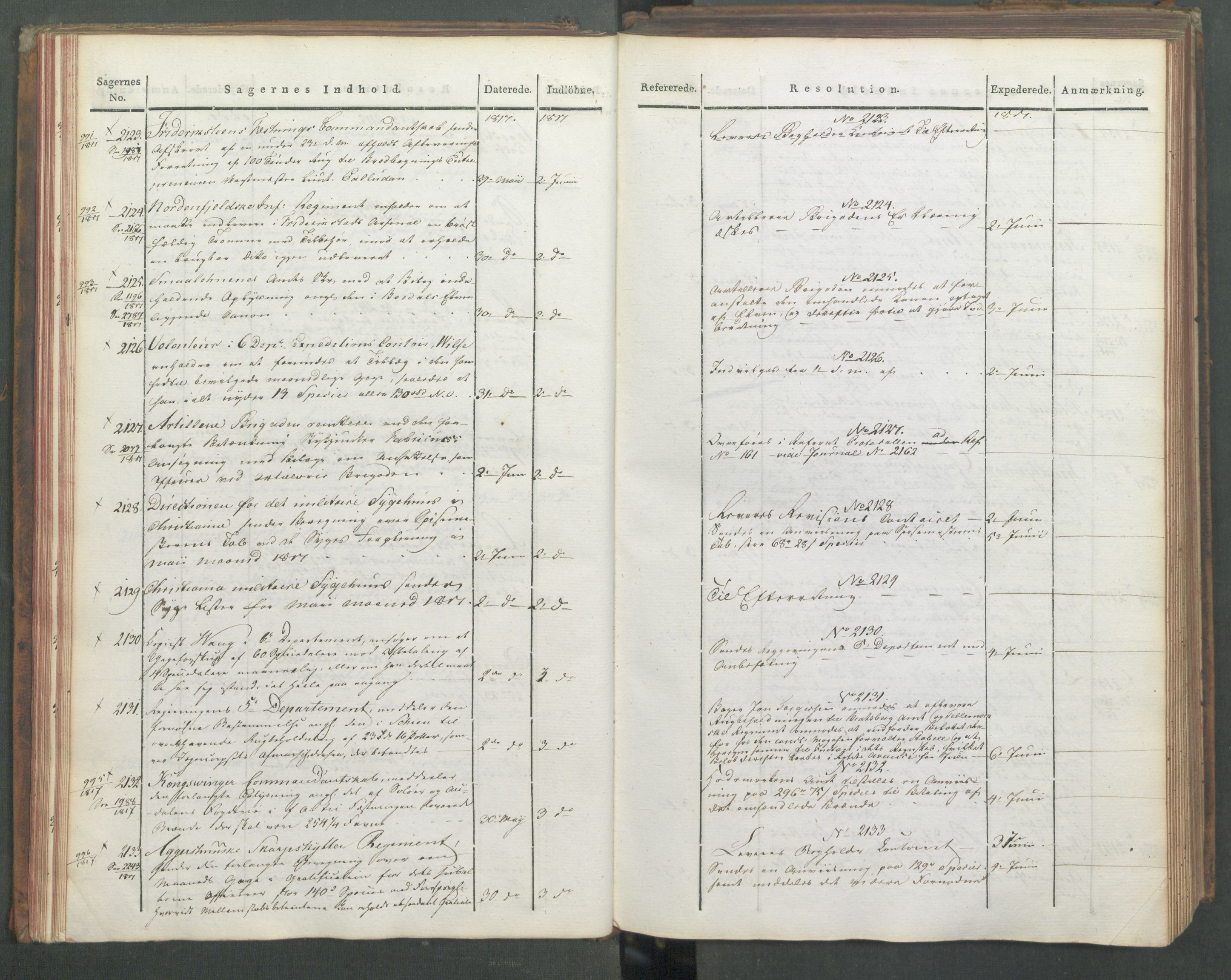 Armédepartementet, RA/RAFA-3493/C/Ca/L0012: 6. Departements Journal, 1817