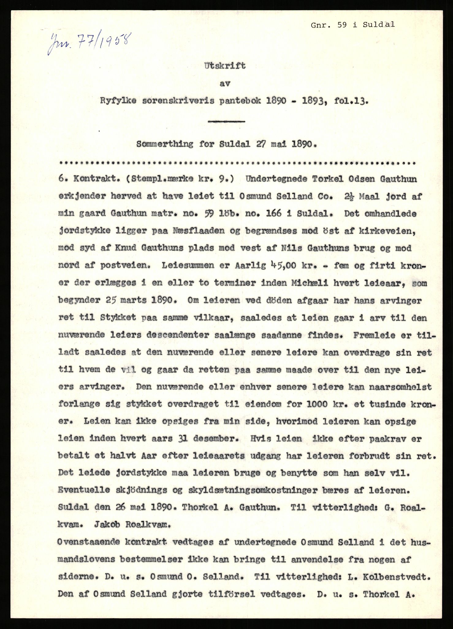 Statsarkivet i Stavanger, AV/SAST-A-101971/03/Y/Yj/L0025: Avskrifter sortert etter gårdsnavn: Garpestad - Gjerde, 1750-1930, s. 279