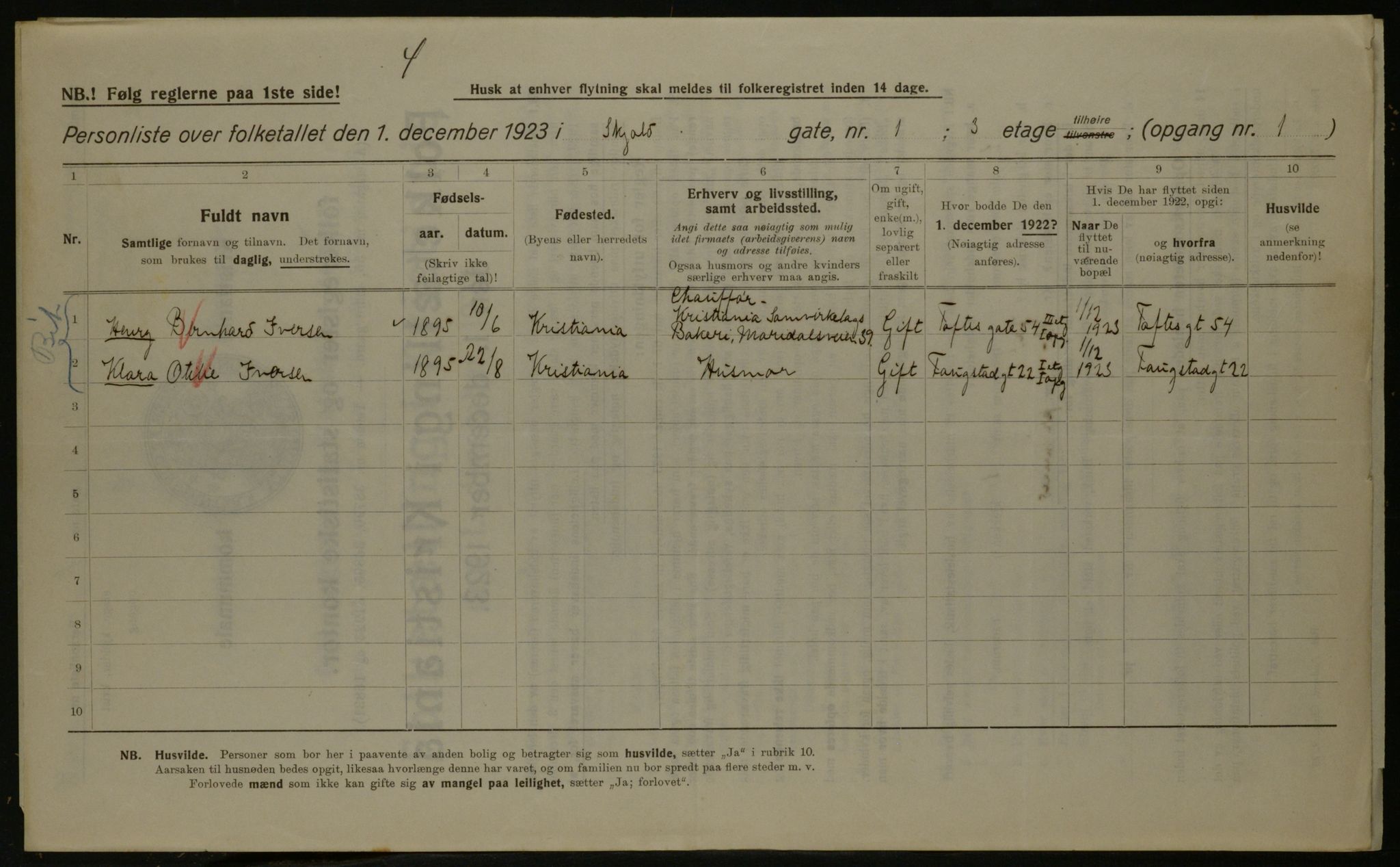 OBA, Kommunal folketelling 1.12.1923 for Kristiania, 1923, s. 106448