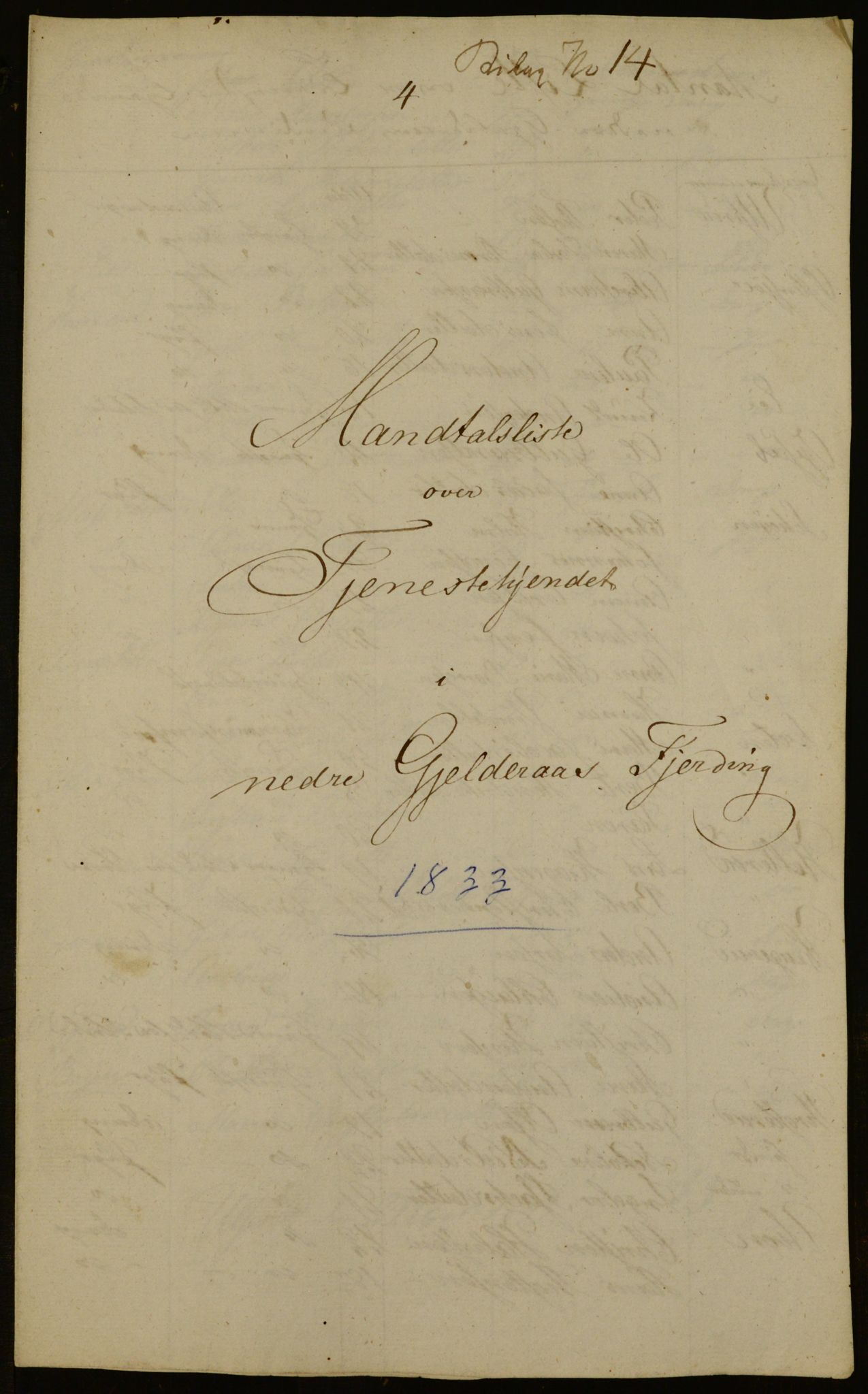 OBA, Manntall for Aker 1833, 1833