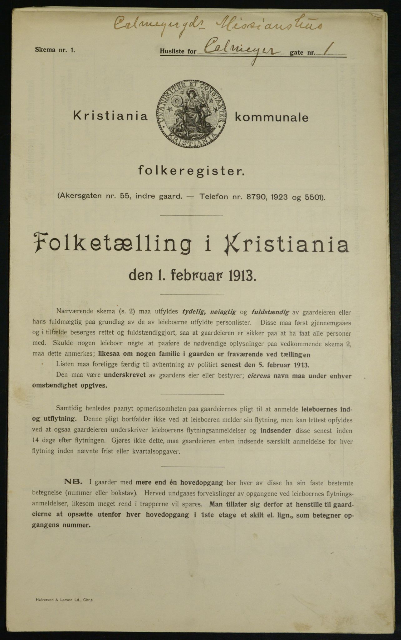 OBA, Kommunal folketelling 1.2.1913 for Kristiania, 1913, s. 11390