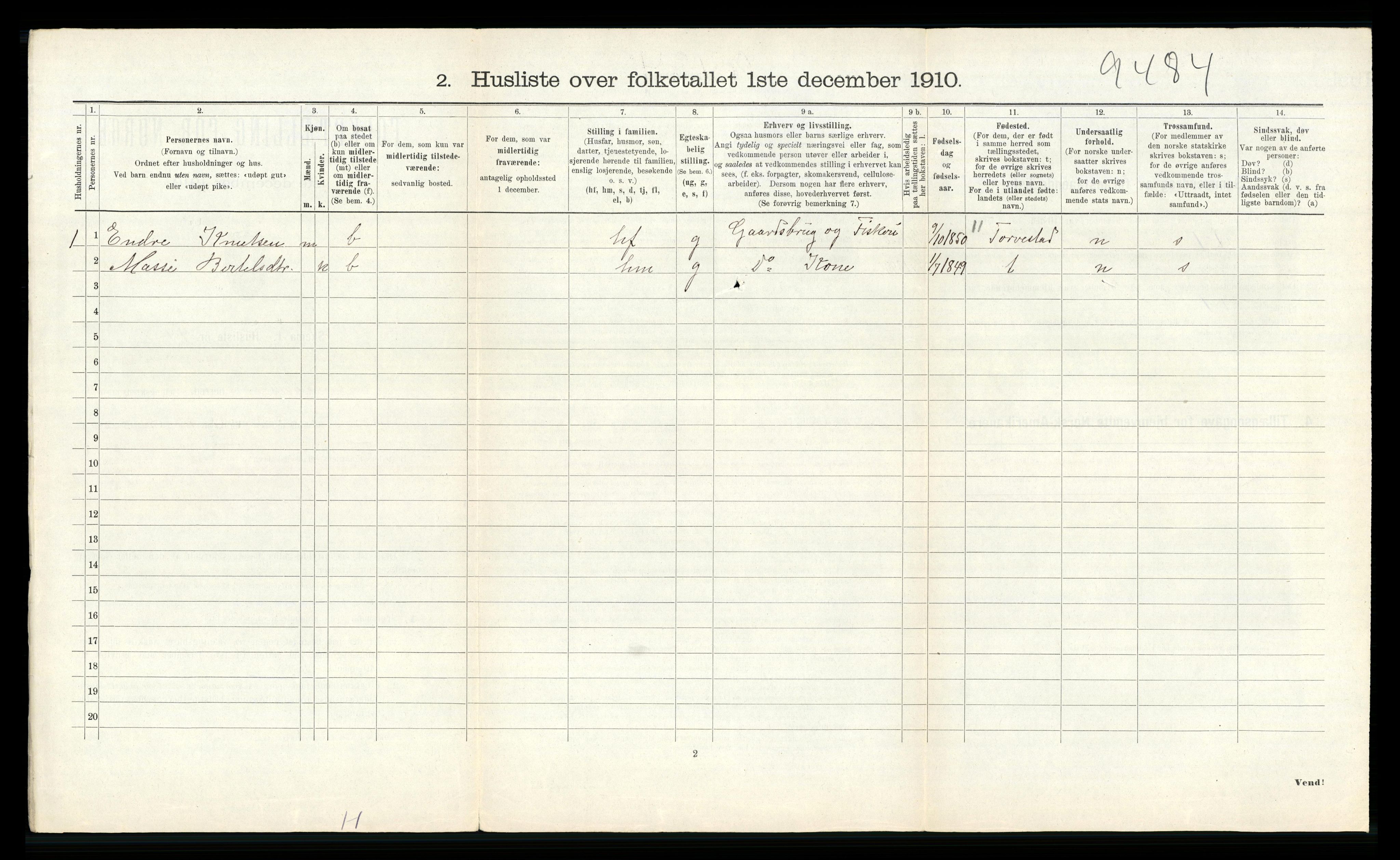 RA, Folketelling 1910 for 1218 Finnås herred, 1910, s. 1217