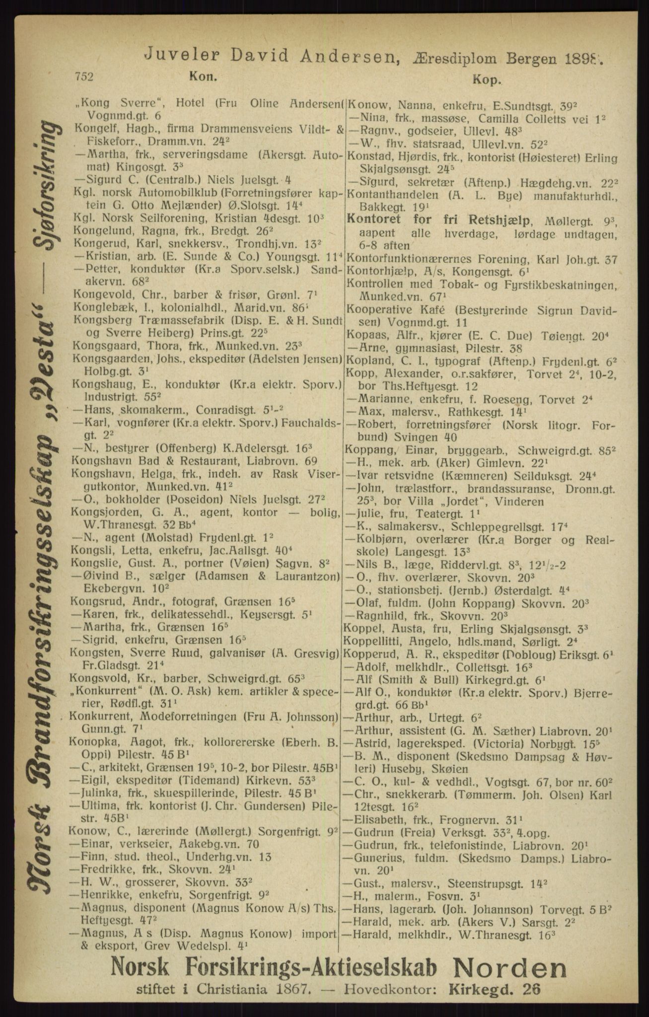Kristiania/Oslo adressebok, PUBL/-, 1916, s. 752