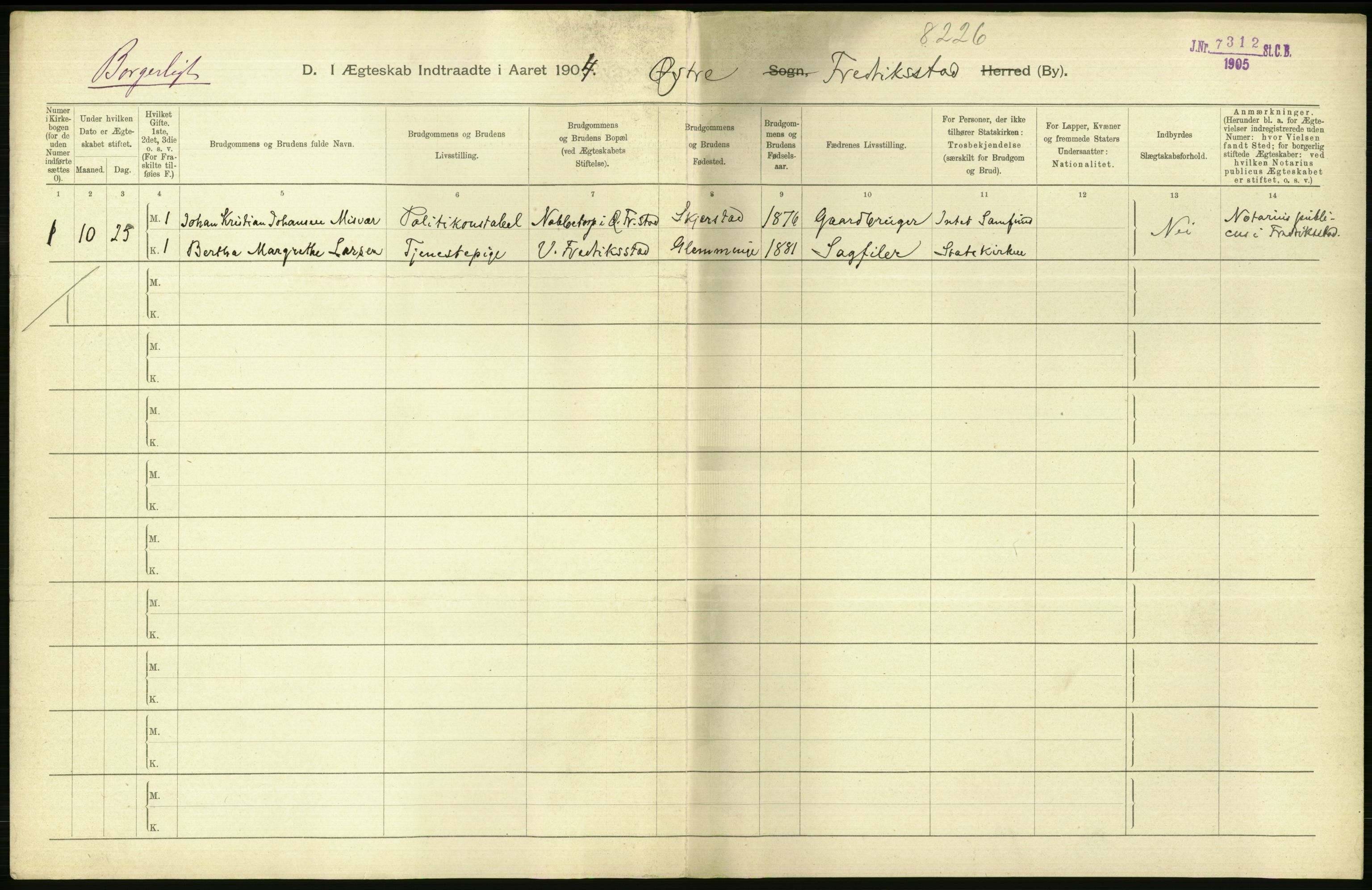 Statistisk sentralbyrå, Sosiodemografiske emner, Befolkning, AV/RA-S-2228/D/Df/Dfa/Dfab/L0001: Smålenenes amt: Fødte, gifte, døde, 1904, s. 605