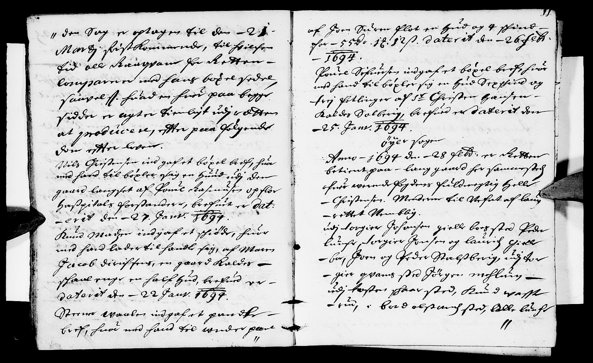 Sorenskriverier i Gudbrandsdalen, SAH/TING-036/G/Gb/Gbb/L0017: Tingbok - Sør-Gudbrandsdal, 1694, s. 10b-11a