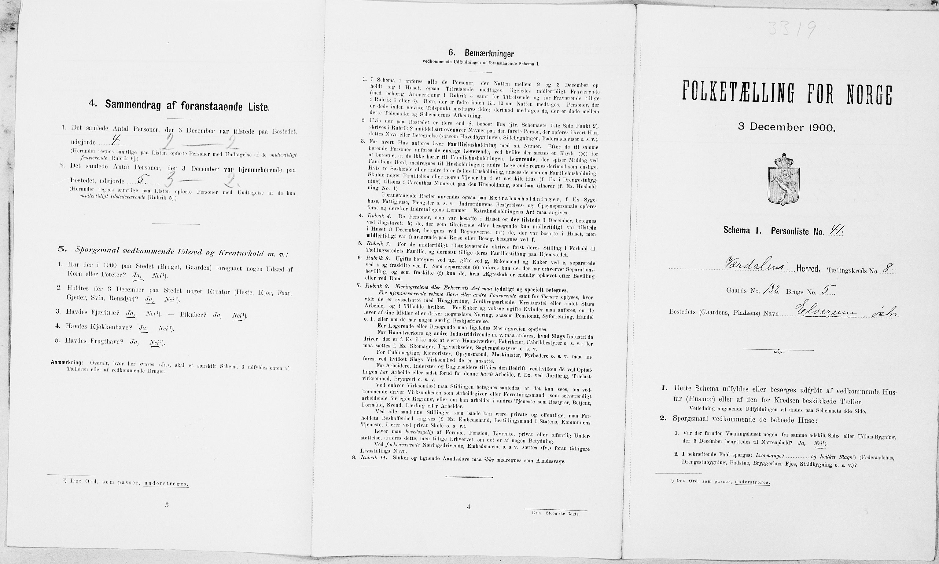 SAT, Folketelling 1900 for 1721 Verdal herred, 1900, s. 1211