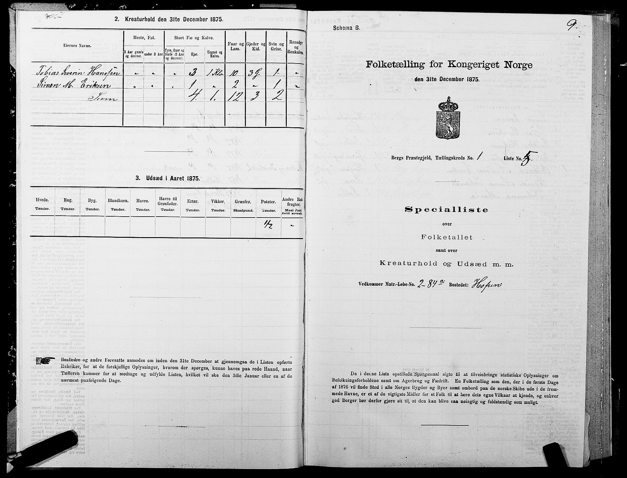 SATØ, Folketelling 1875 for 1929P Berg prestegjeld, 1875, s. 1009